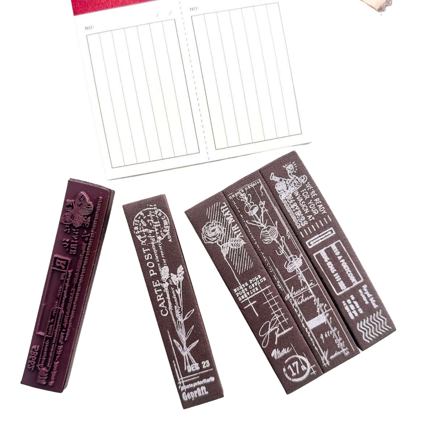 Foam stamp kit with paper pad - Flower mail