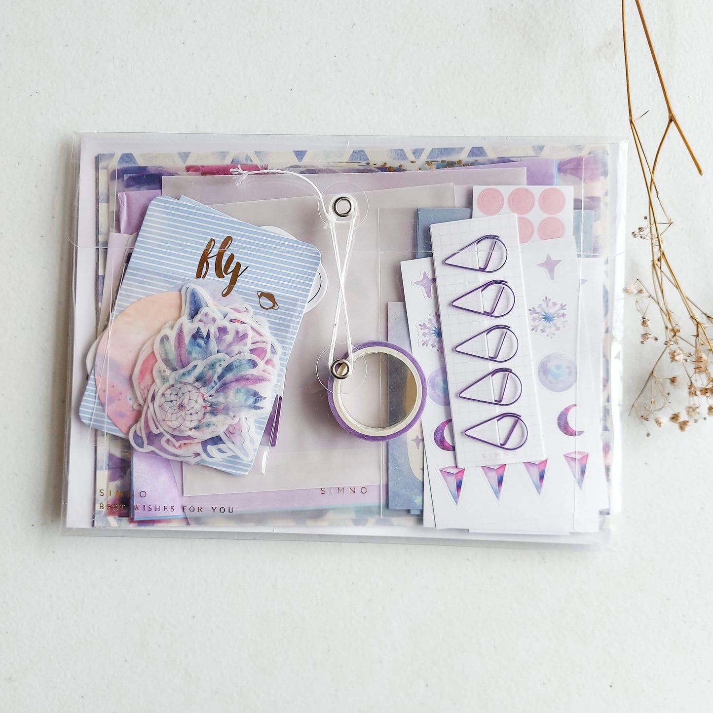 Journaling and craft grab bag - Purple fantasy