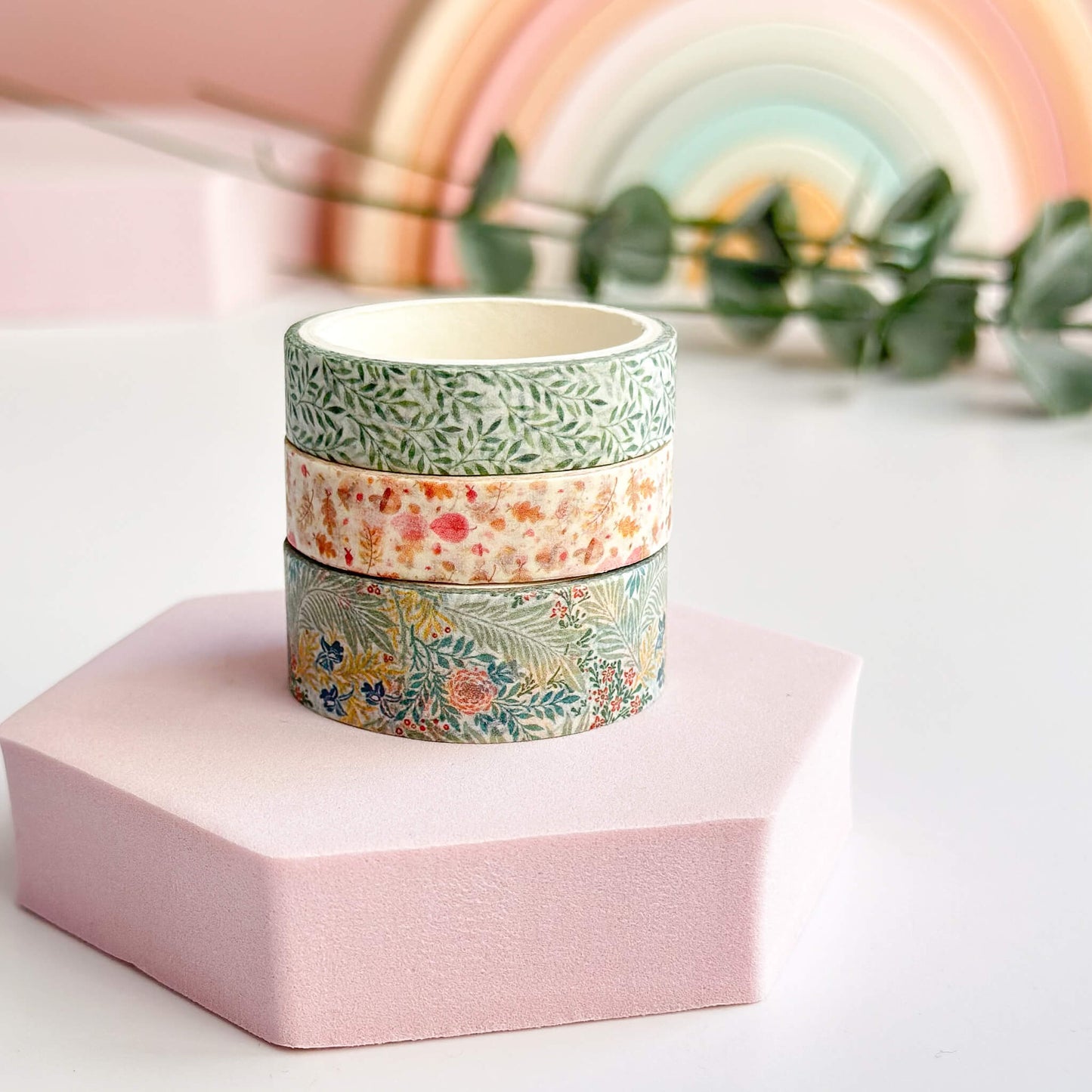 Flower patterns washi tape set - 3 rolls
