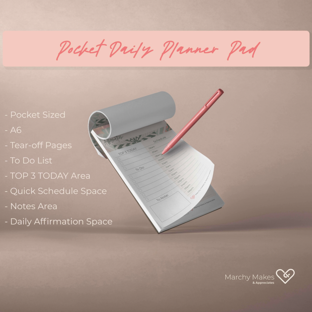 A6 Pocket daily notepad by Marchy Makes