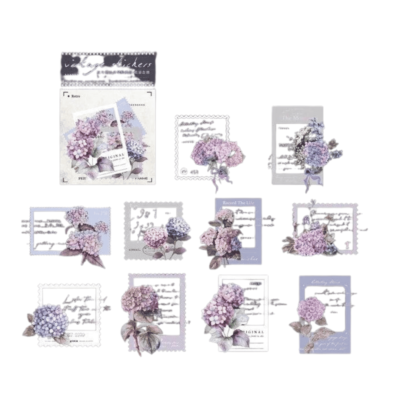 Vintage flowers & frames sticker packs