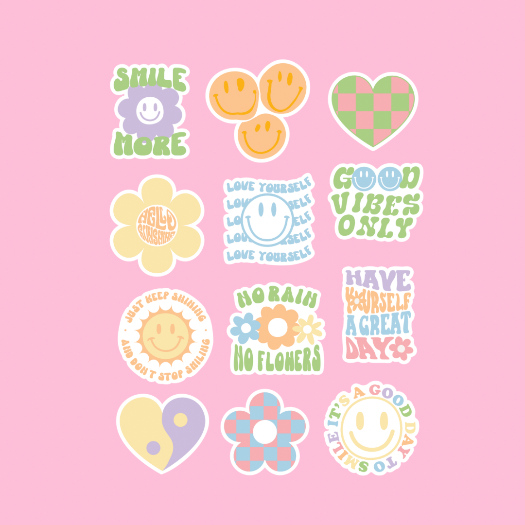 Retro positivity sticker pack