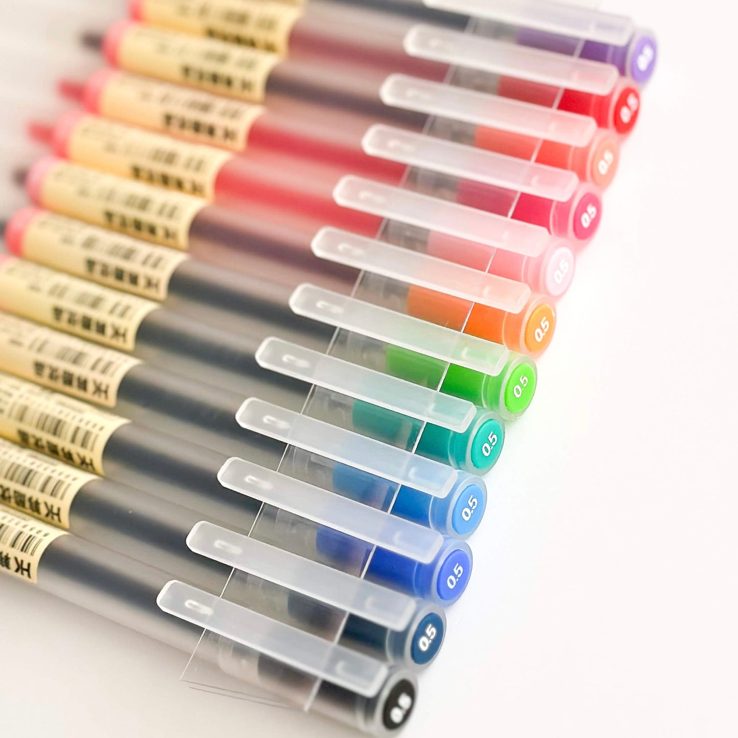 12 colour Matte barrel Muji style gel pen set