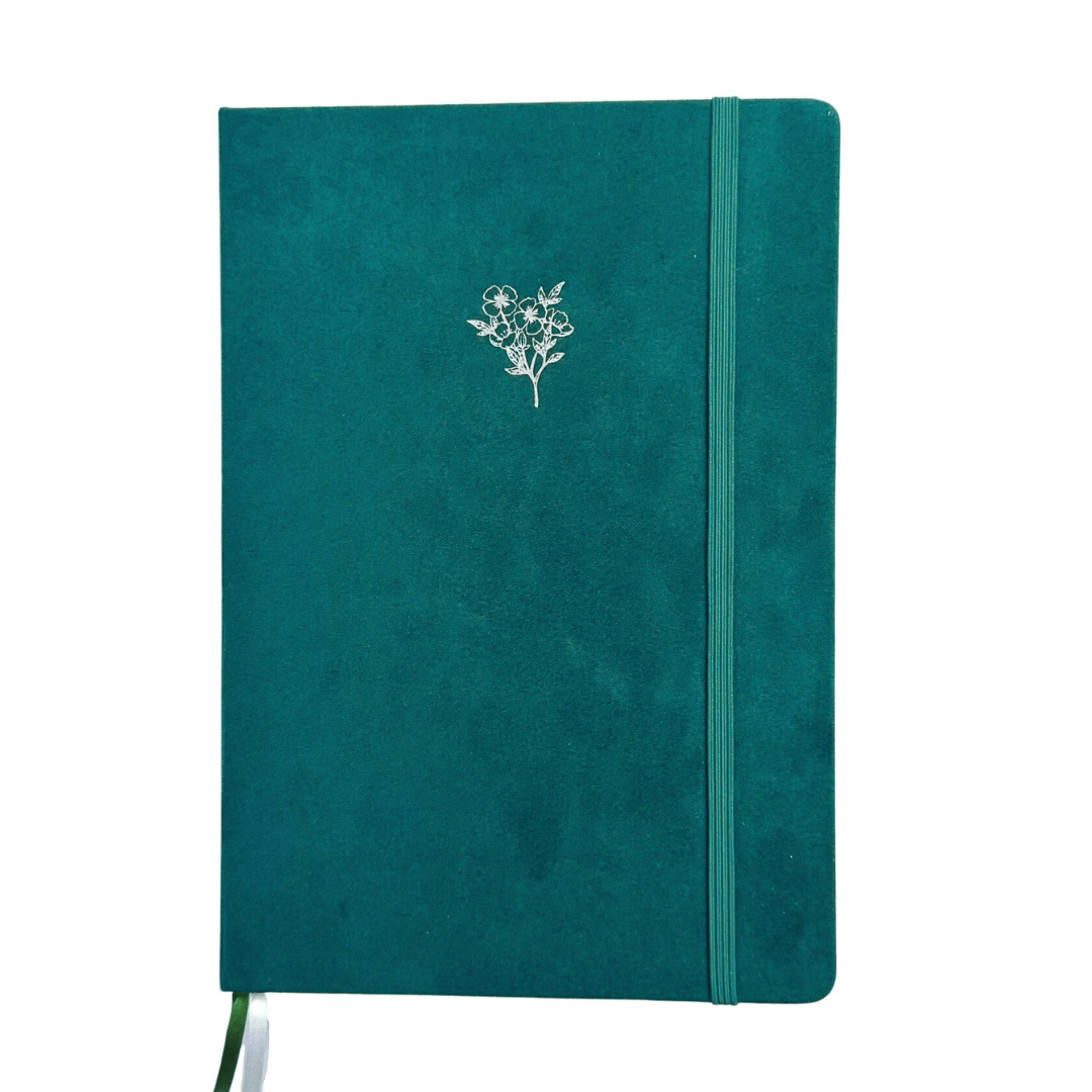 Personalised Flourishing flower B5 dotted journal - Velvet cover