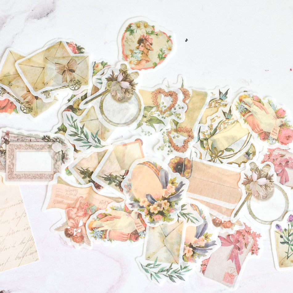 Washi stickers - Vintage romance - 40 pcs