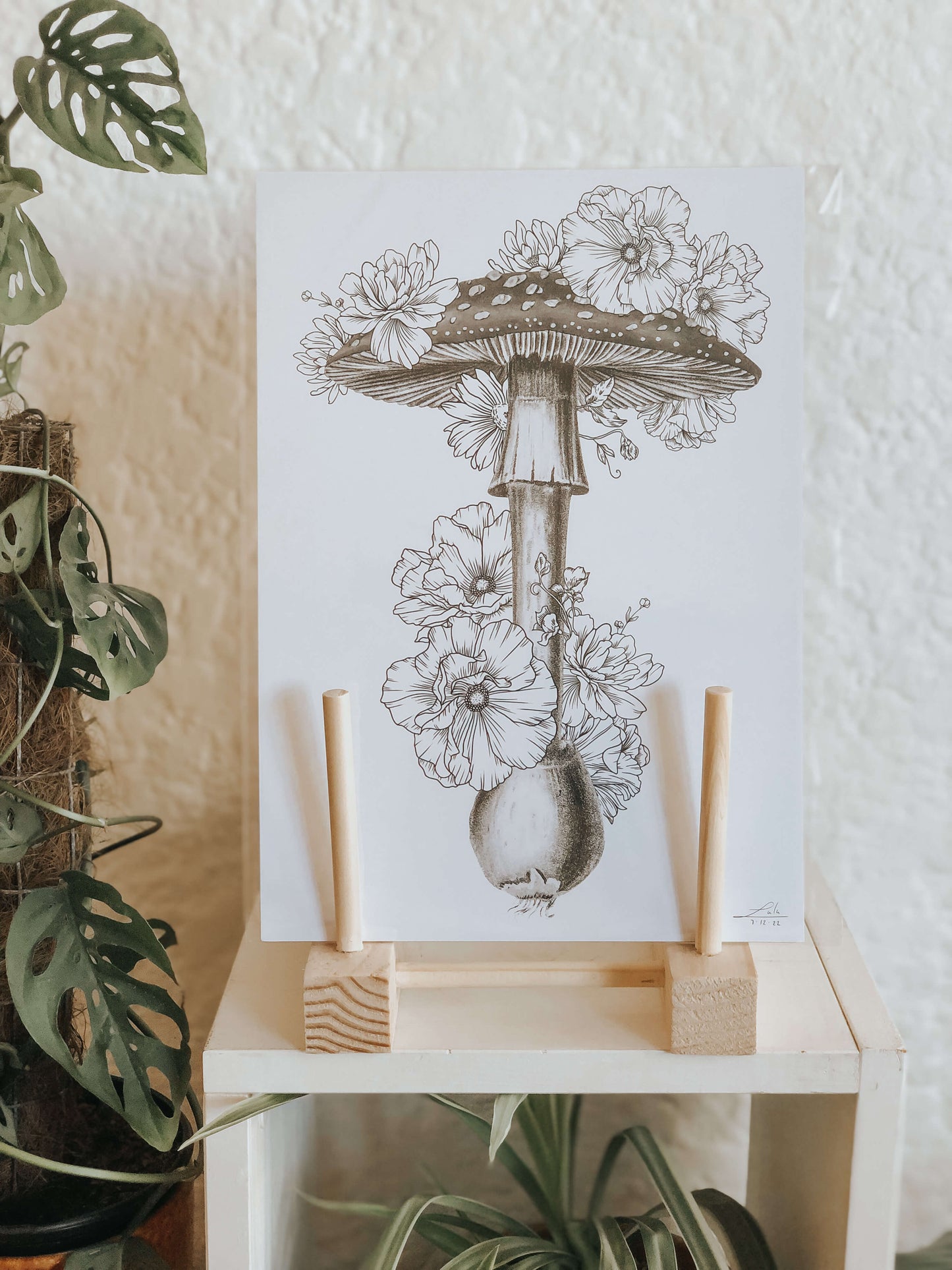 Flowershroom art print - Damaged stock