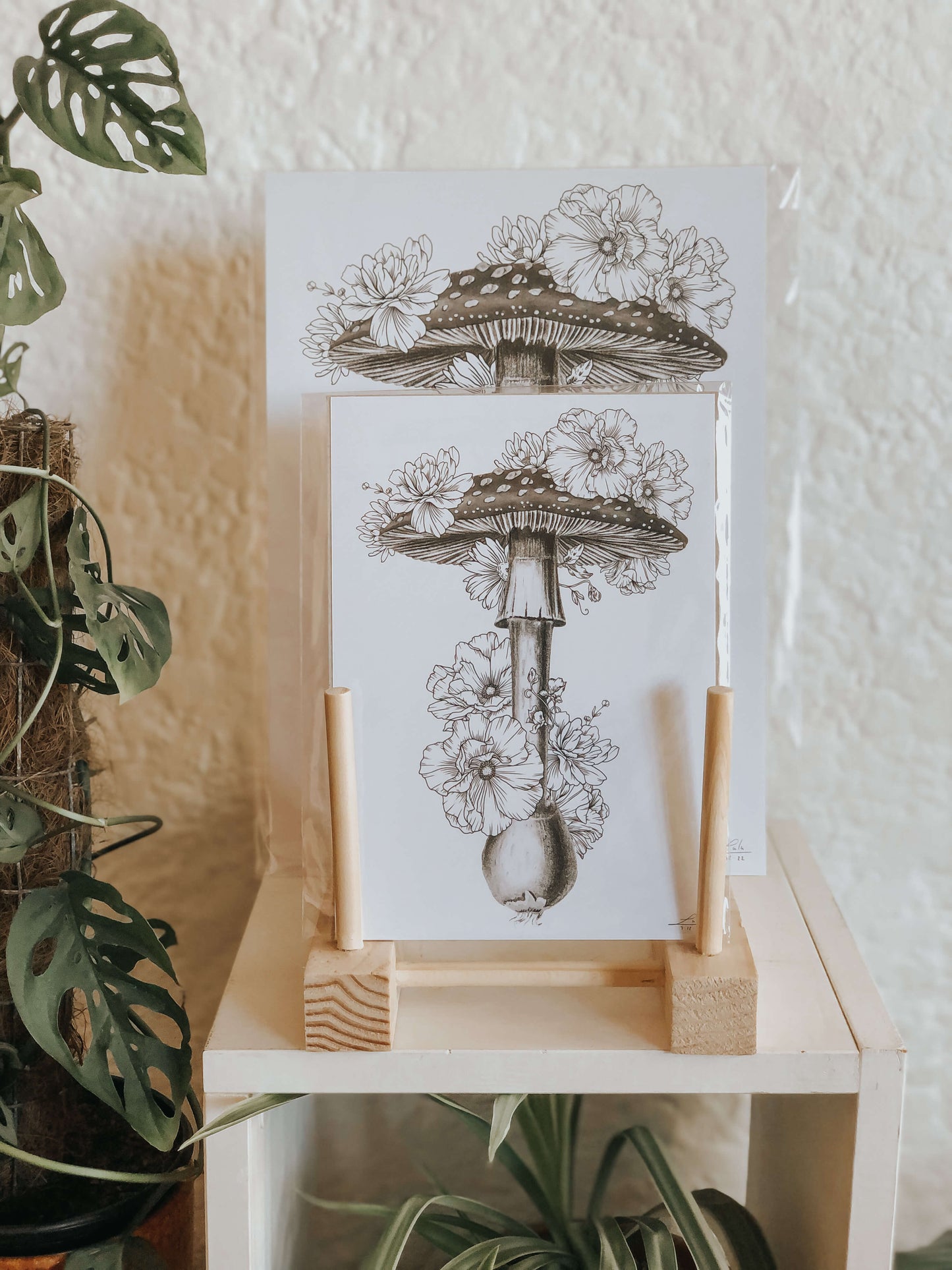 Flowershroom art print - Damaged stock