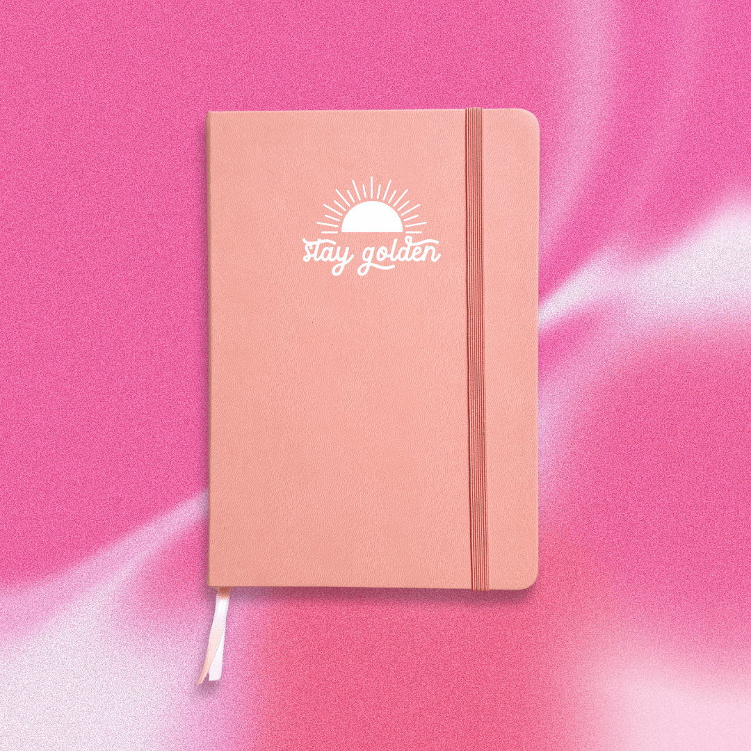 Personalised Soft pink PU leather A5 dotted journal