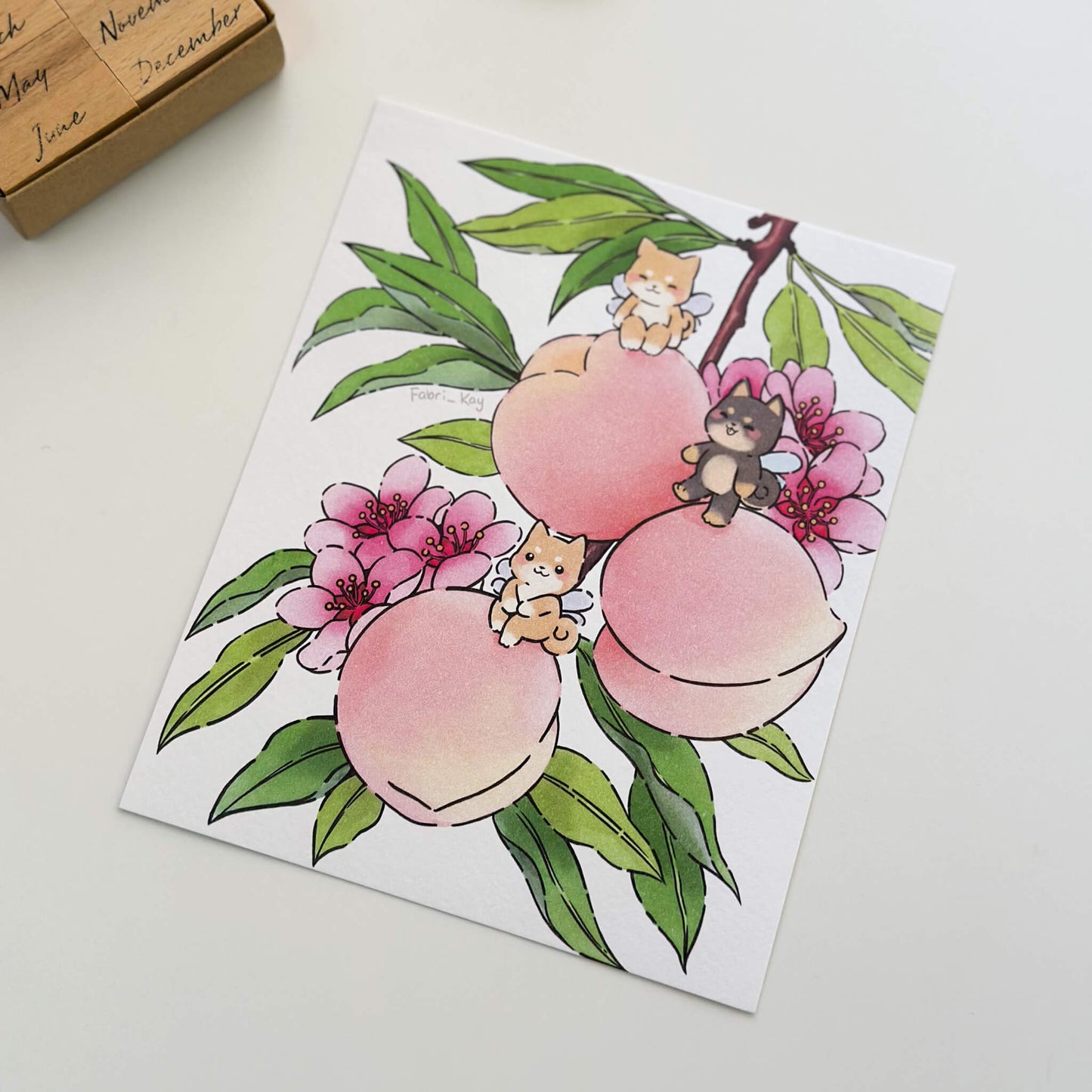 FabriKay Fruit Fairy Sticker Sheet & Art Print Set - Peaches