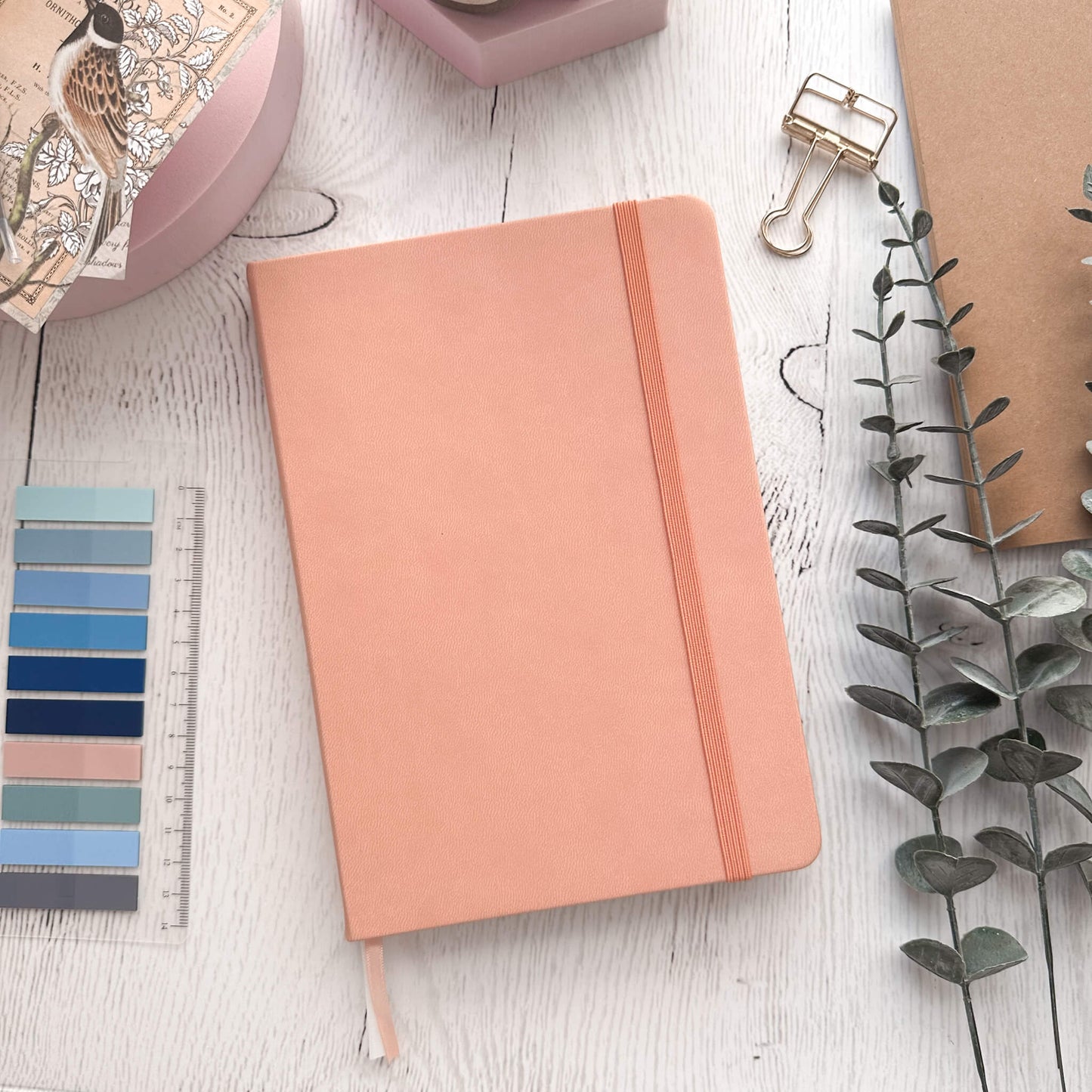 Personalised Soft pink PU leather A5 dotted journal