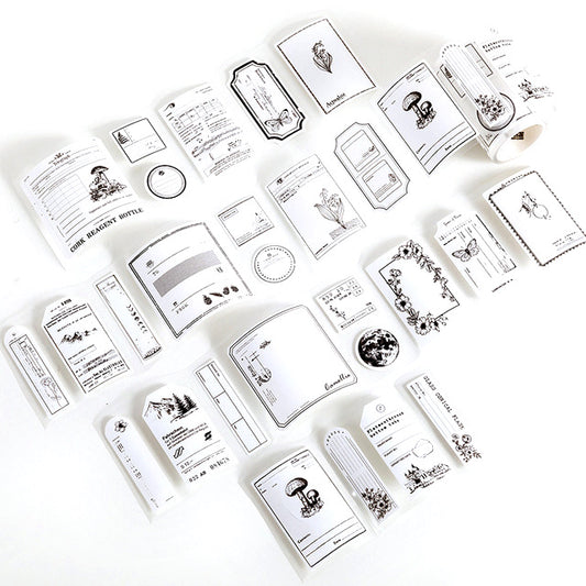 PET strip sticker tape - Monochrome labels