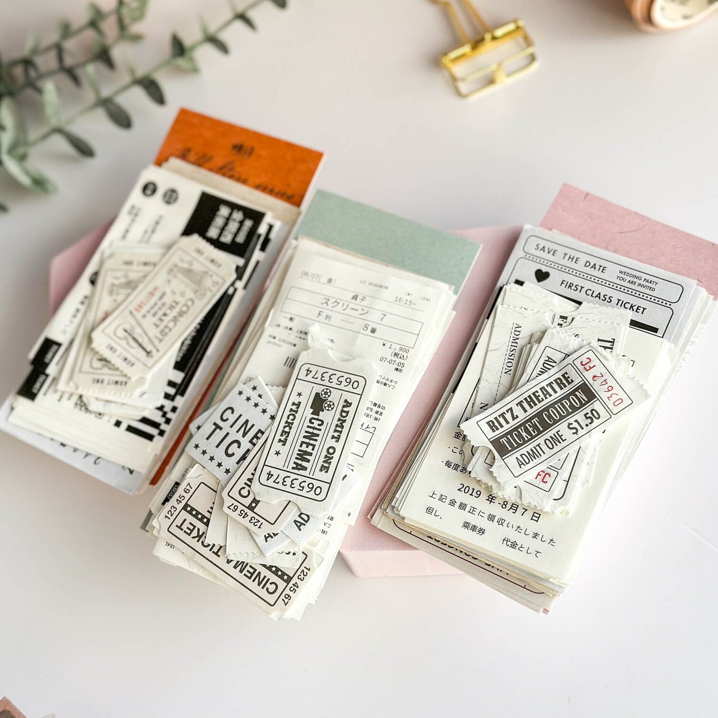 Vintage tickets & coupons decorative paper pack - 30pcs