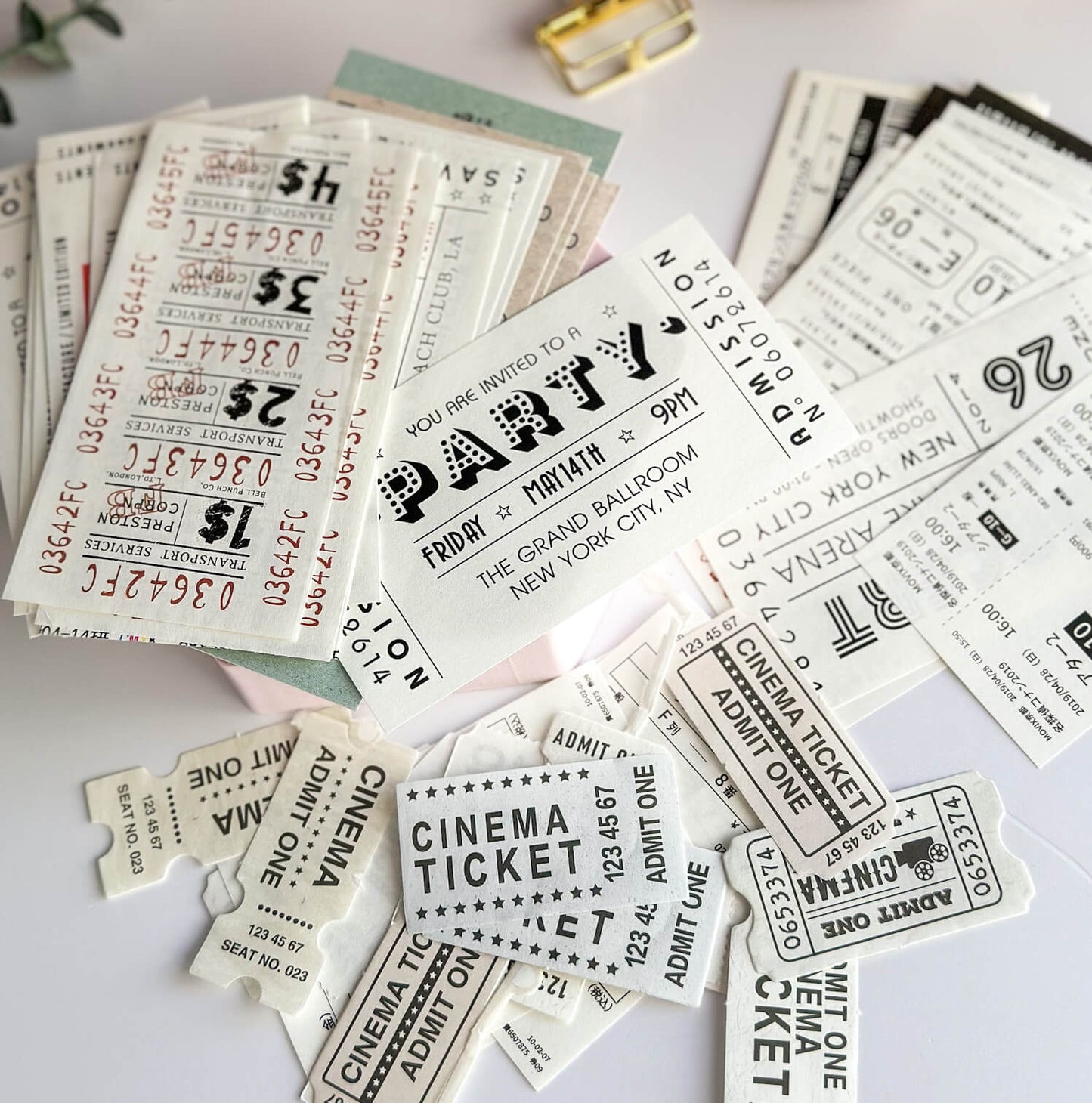 Vintage tickets & coupons decorative paper pack - 30pcs