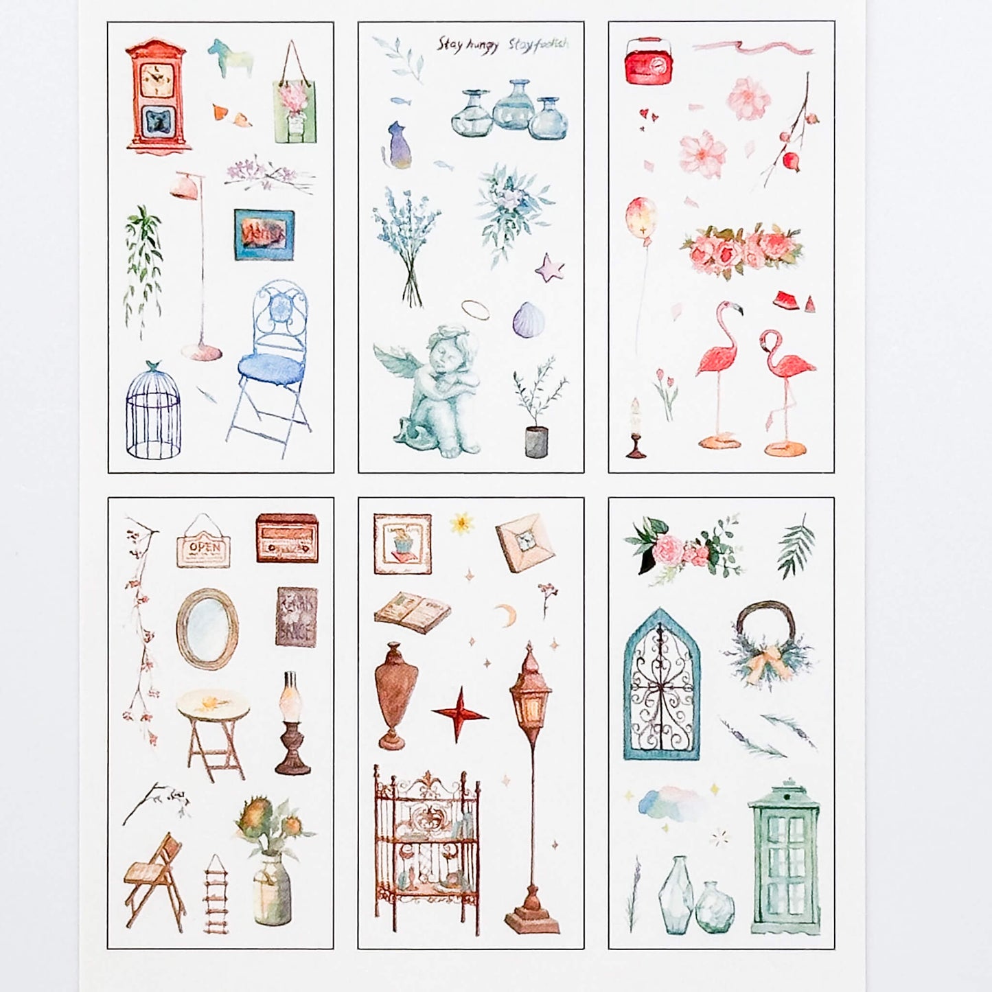 Garden decor washi sticker set