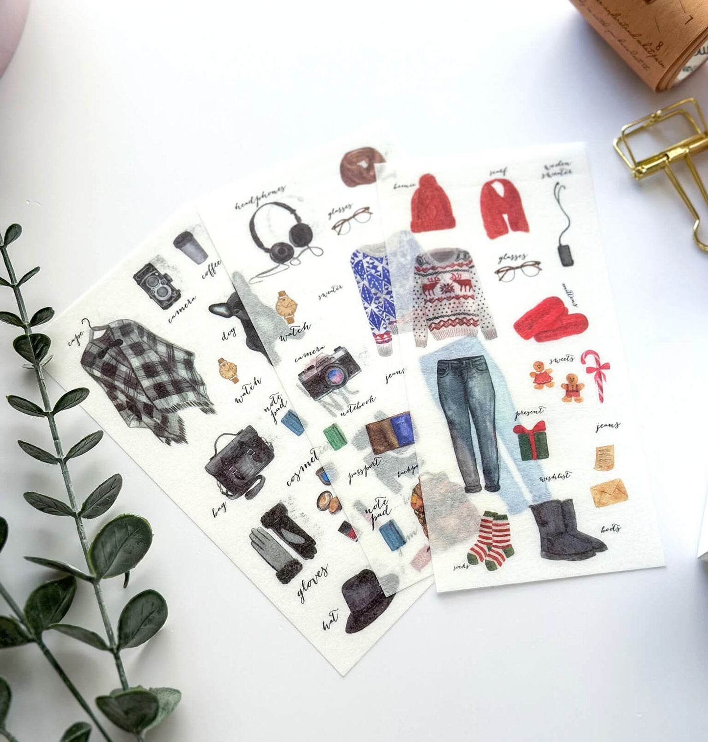 Fashion outfits washi sticker set