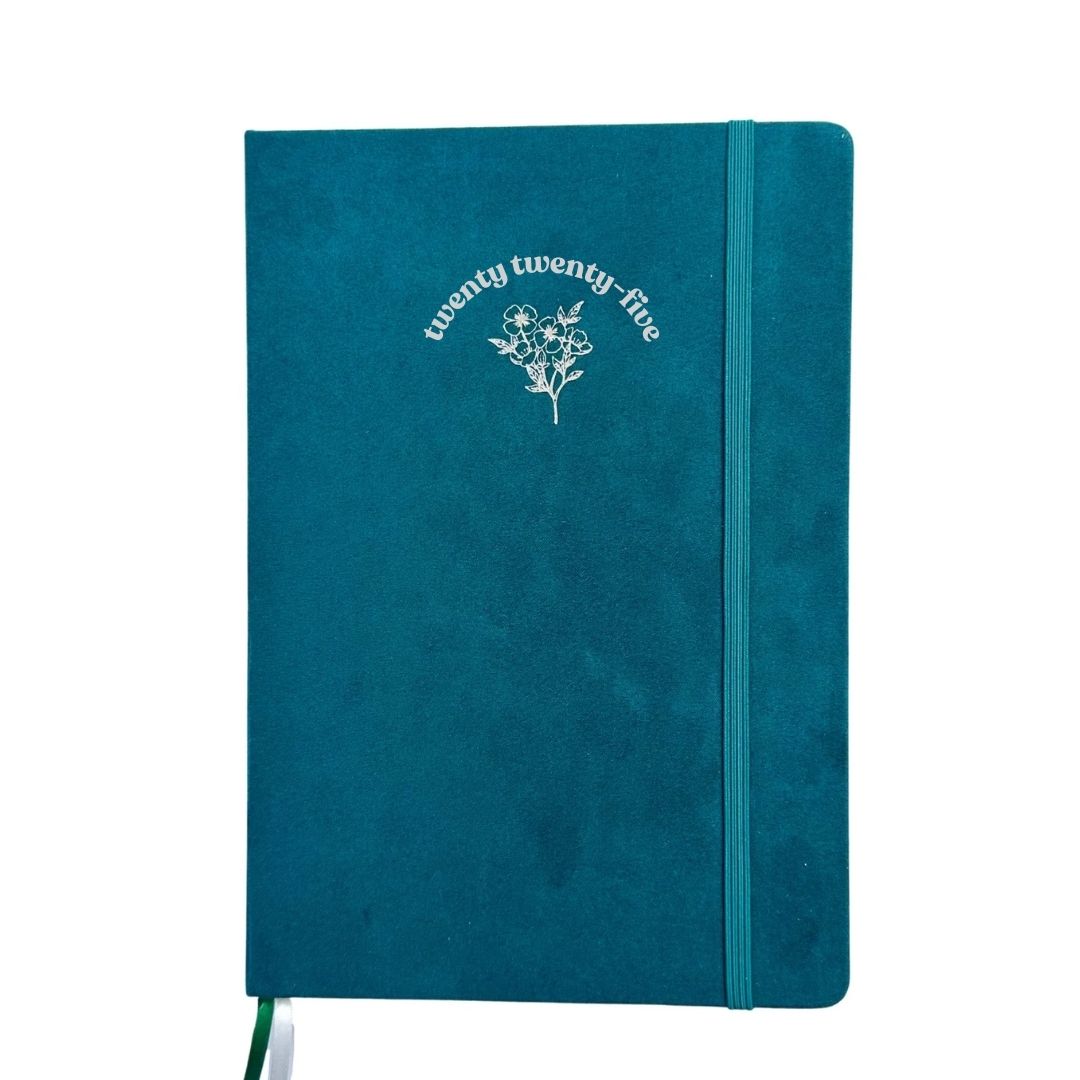 Personalised Flourishing flower B5 dotted journal - Velvet cover