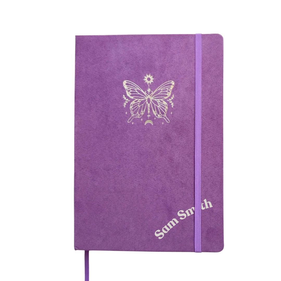 Personalised Majestic butterfly B5 dotted journal - Velvet cover