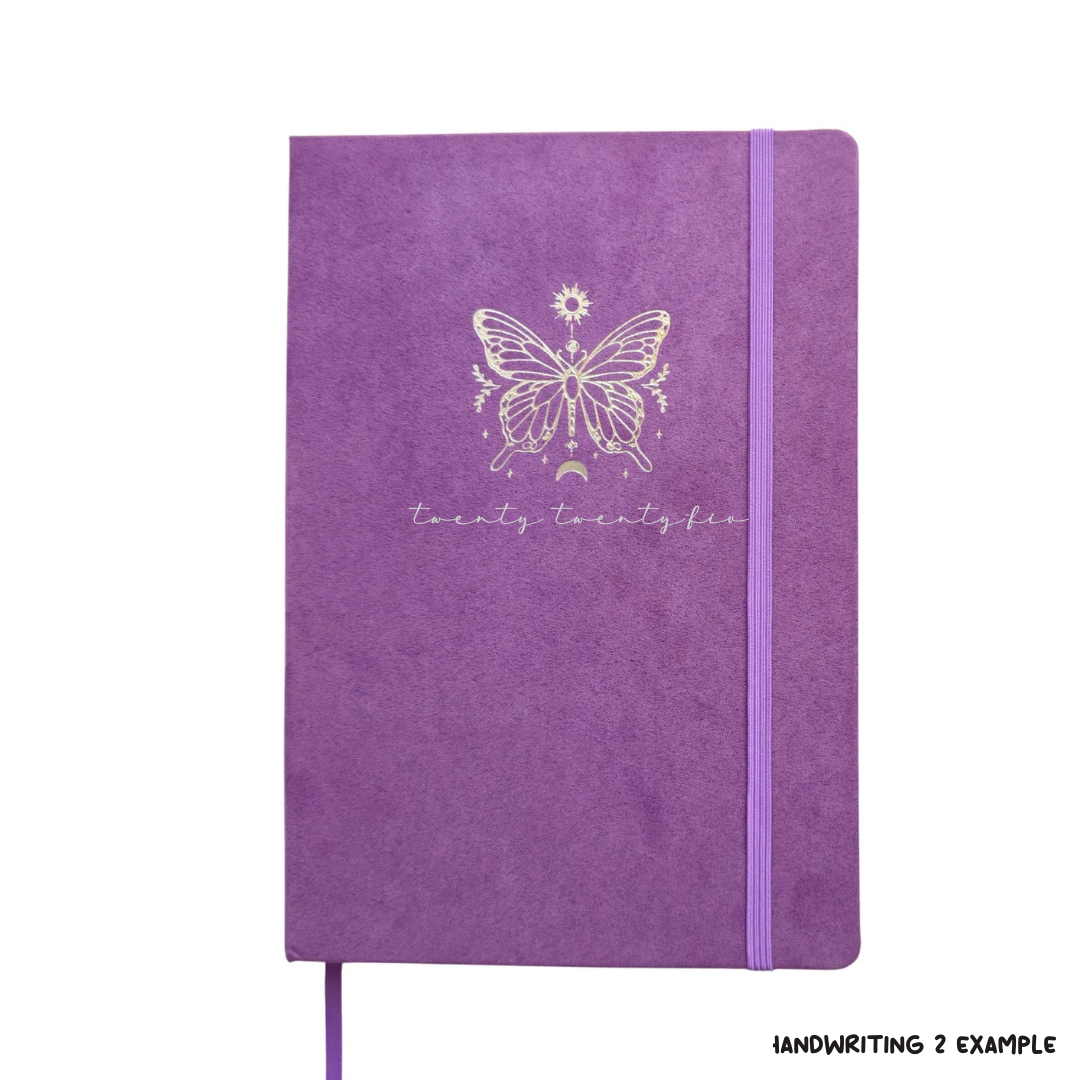 Personalised Majestic butterfly B5 dotted journal - Velvet cover