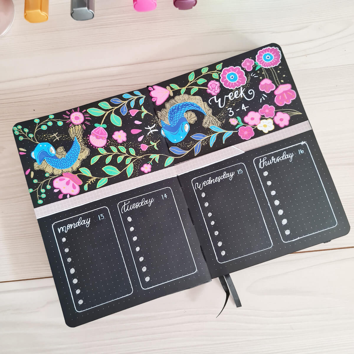 The Midnight Black paper A5 dotted bullet journal