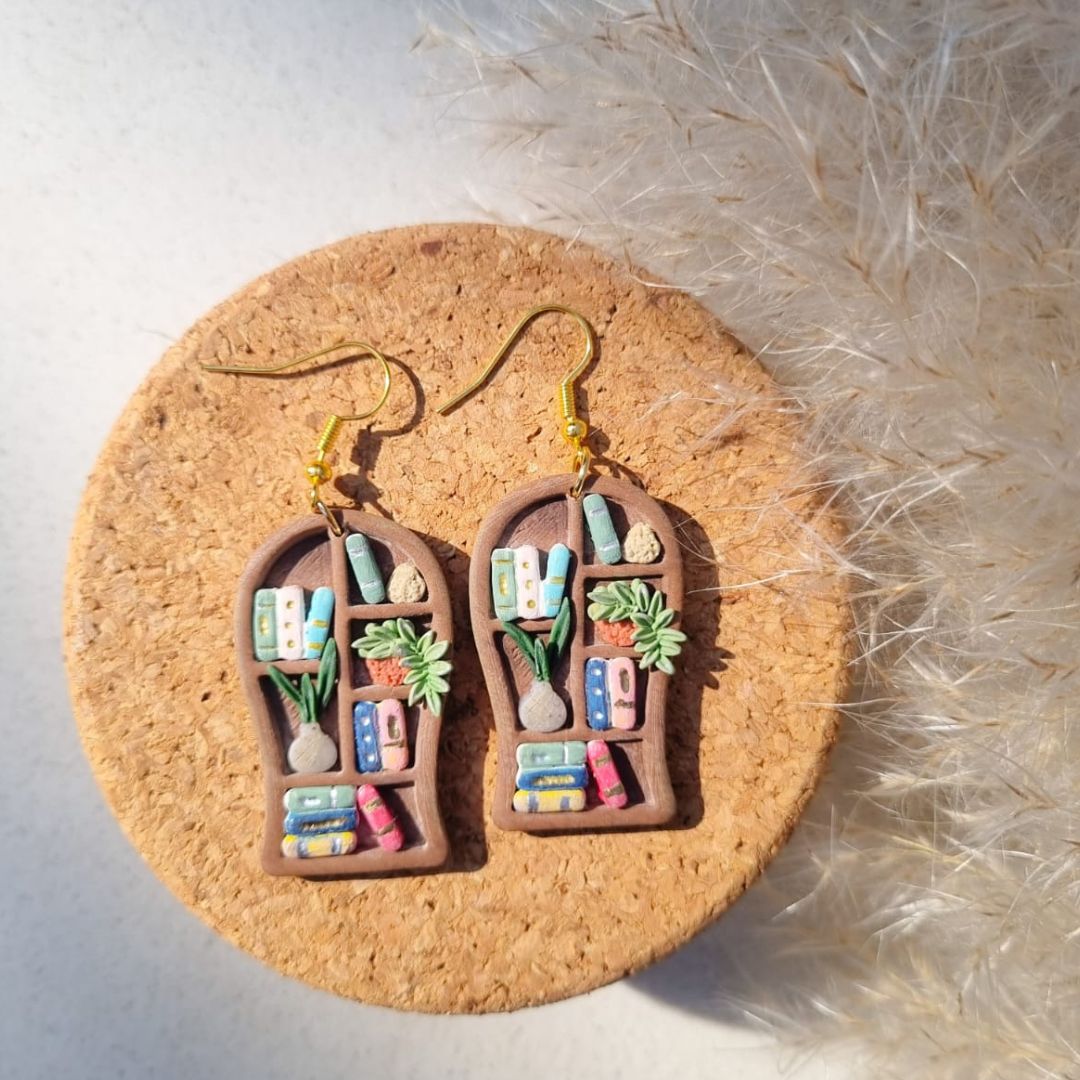 Bookshelf earrings - Spook Designs