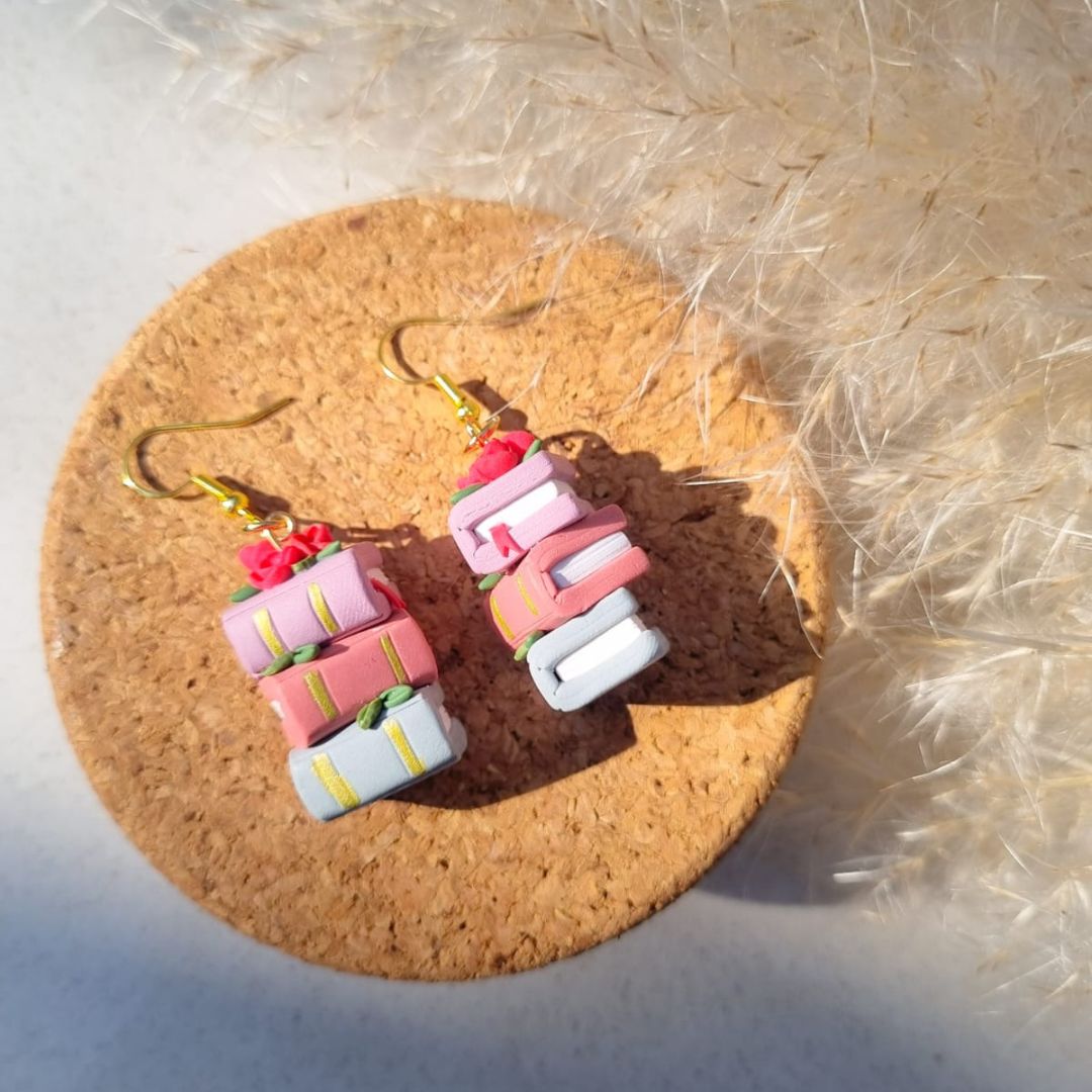 Book stack earrings - Spook Designs