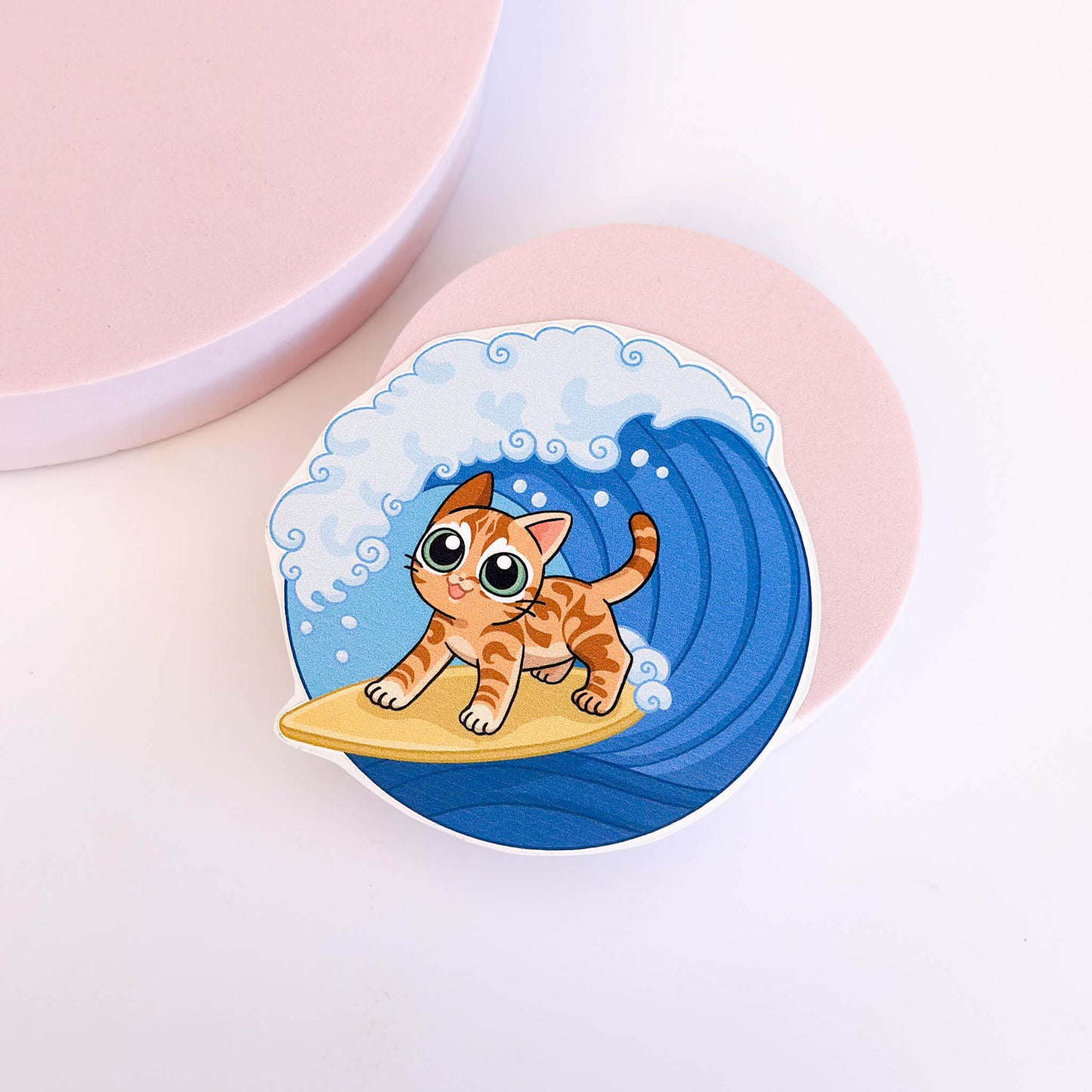 Surfing cat vinyl sticker - Kayworx