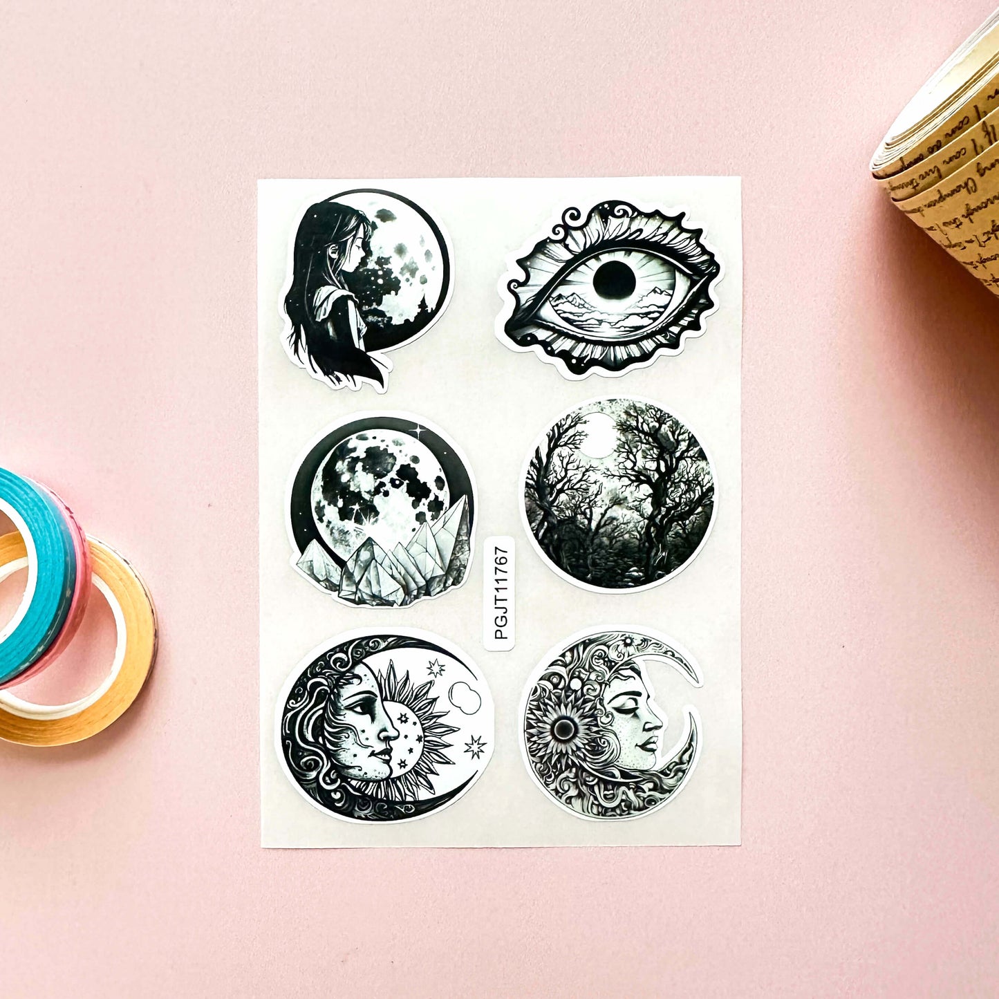 Celestial oddities 4 sticker sheet - vinyl