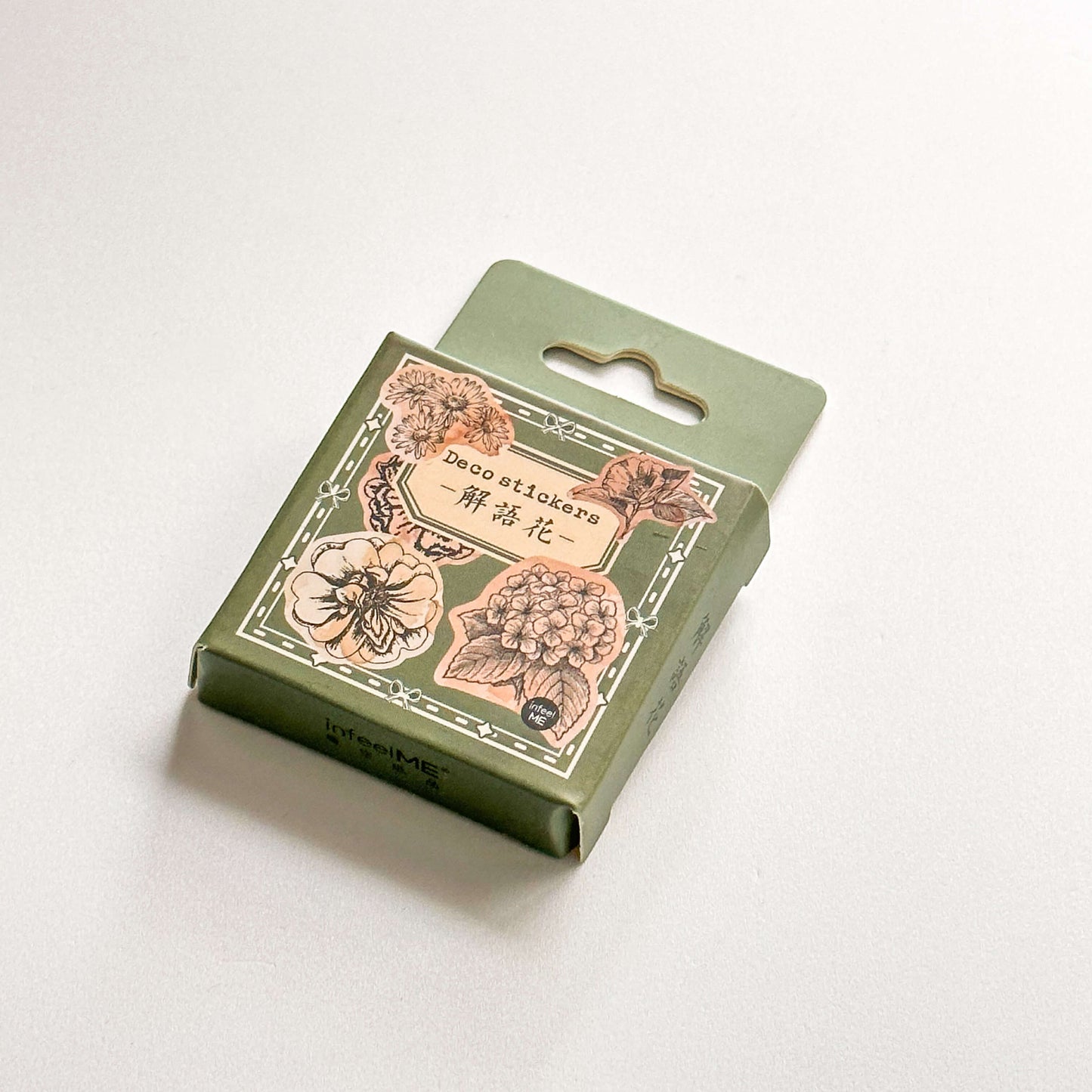 Monochrome flowers sticker set