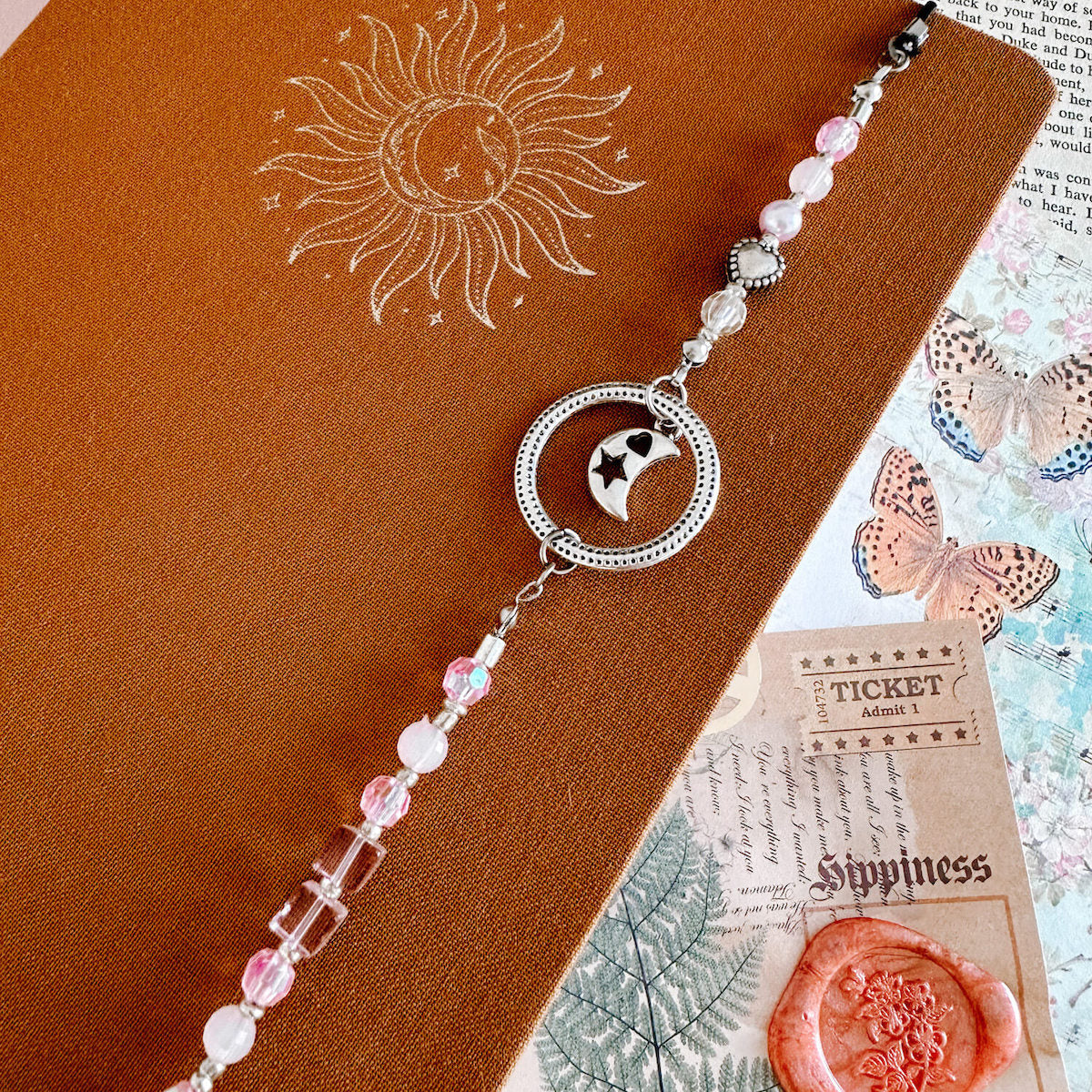 Elastic bookmark - Moon gazing pink