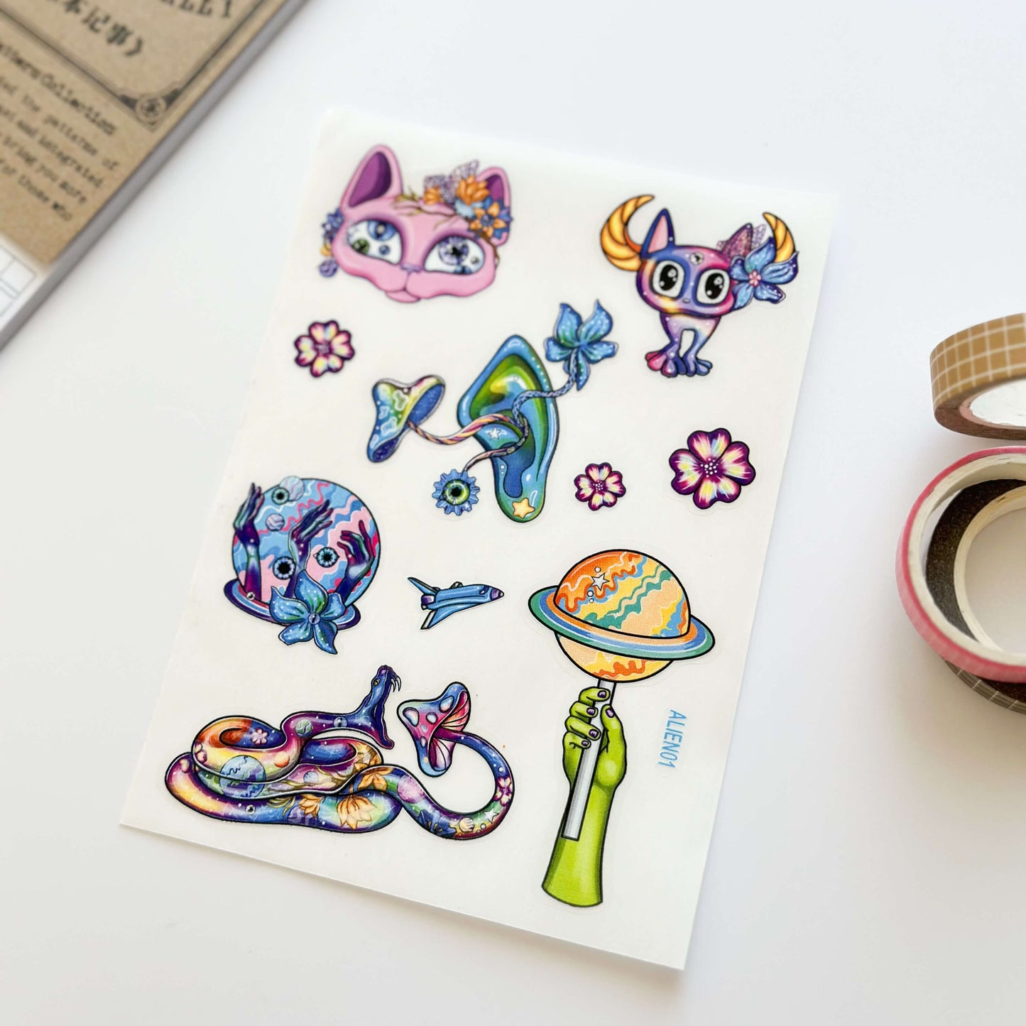 Strange encounters sticker sheet 1 - vinyl