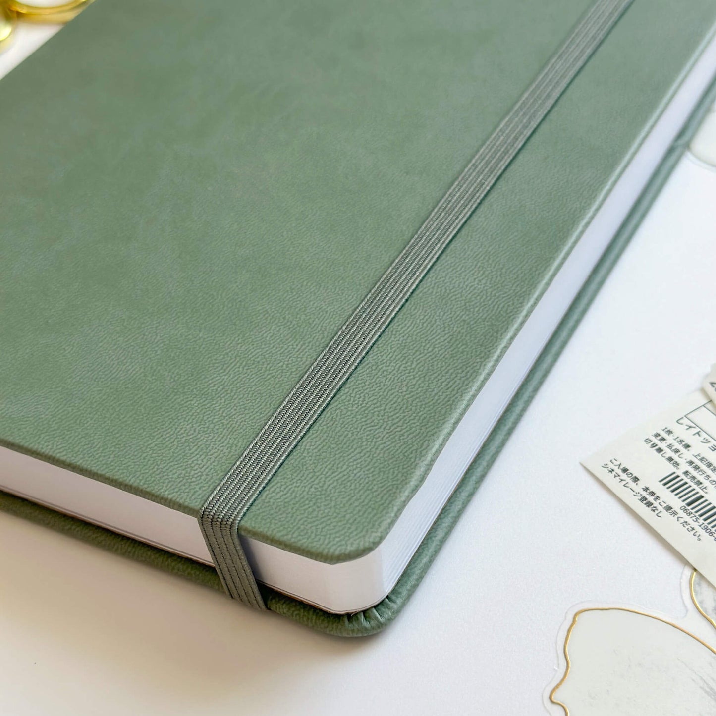 Soft Green PU leather A5 dotted journal