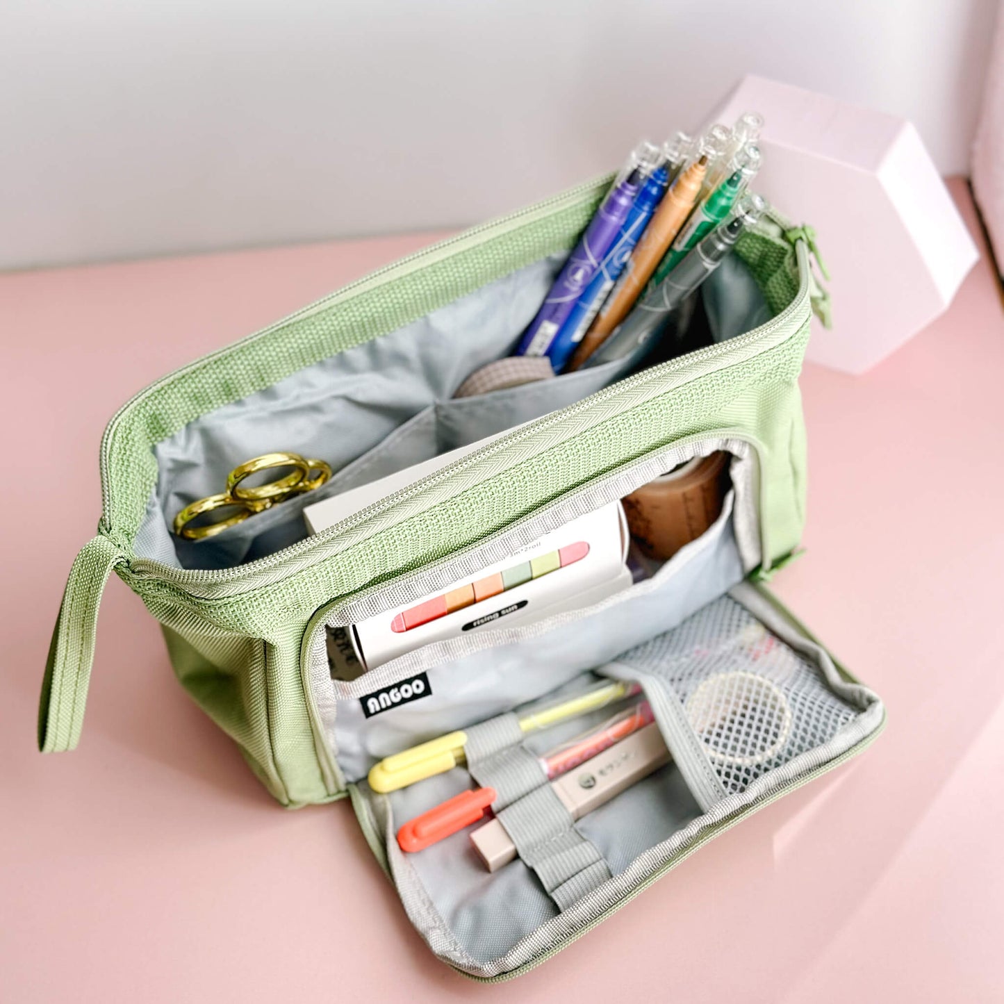 Big capacity zipper canvas pencil bag