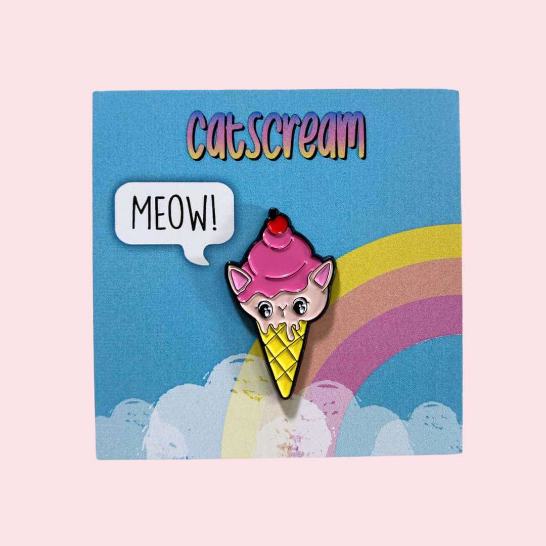 Catscream enamel pin