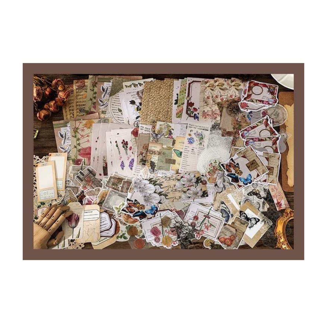 Flowers and butterflies mega ephemera bundle - 260 pcs