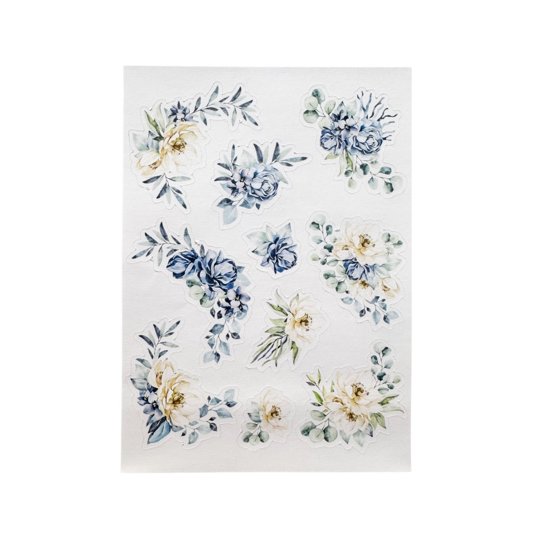 Blue florals sticker sheet
