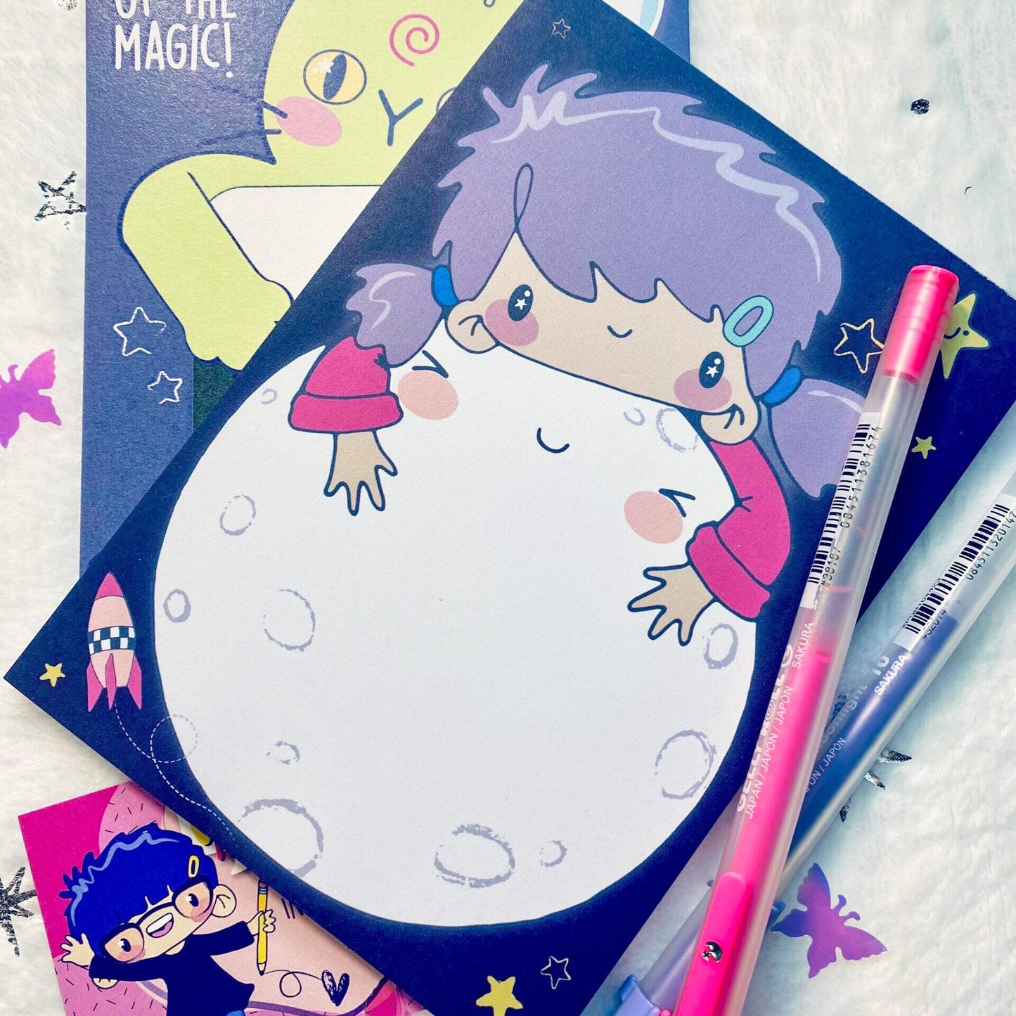 Kotie Doodles A6 notepad - I love the moon