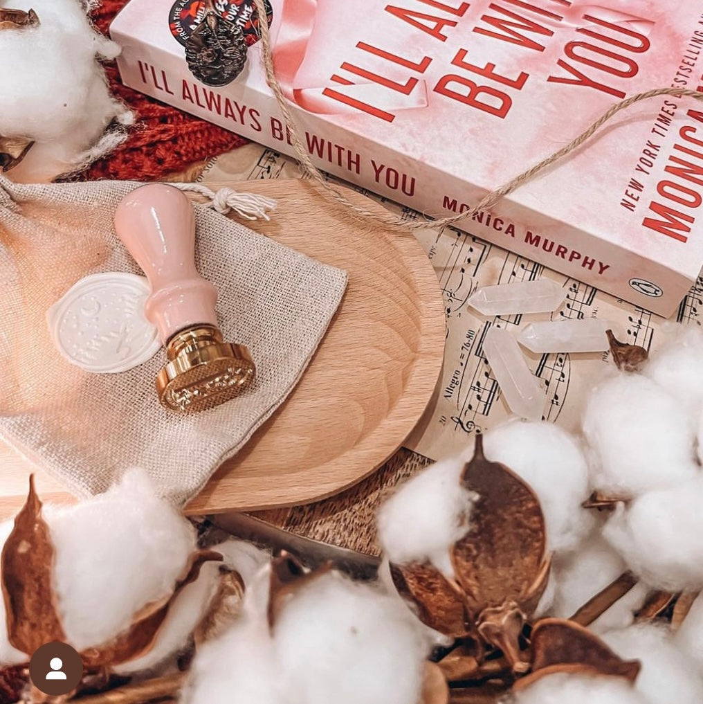 Brass wax seal stamp - Rose in glass dome