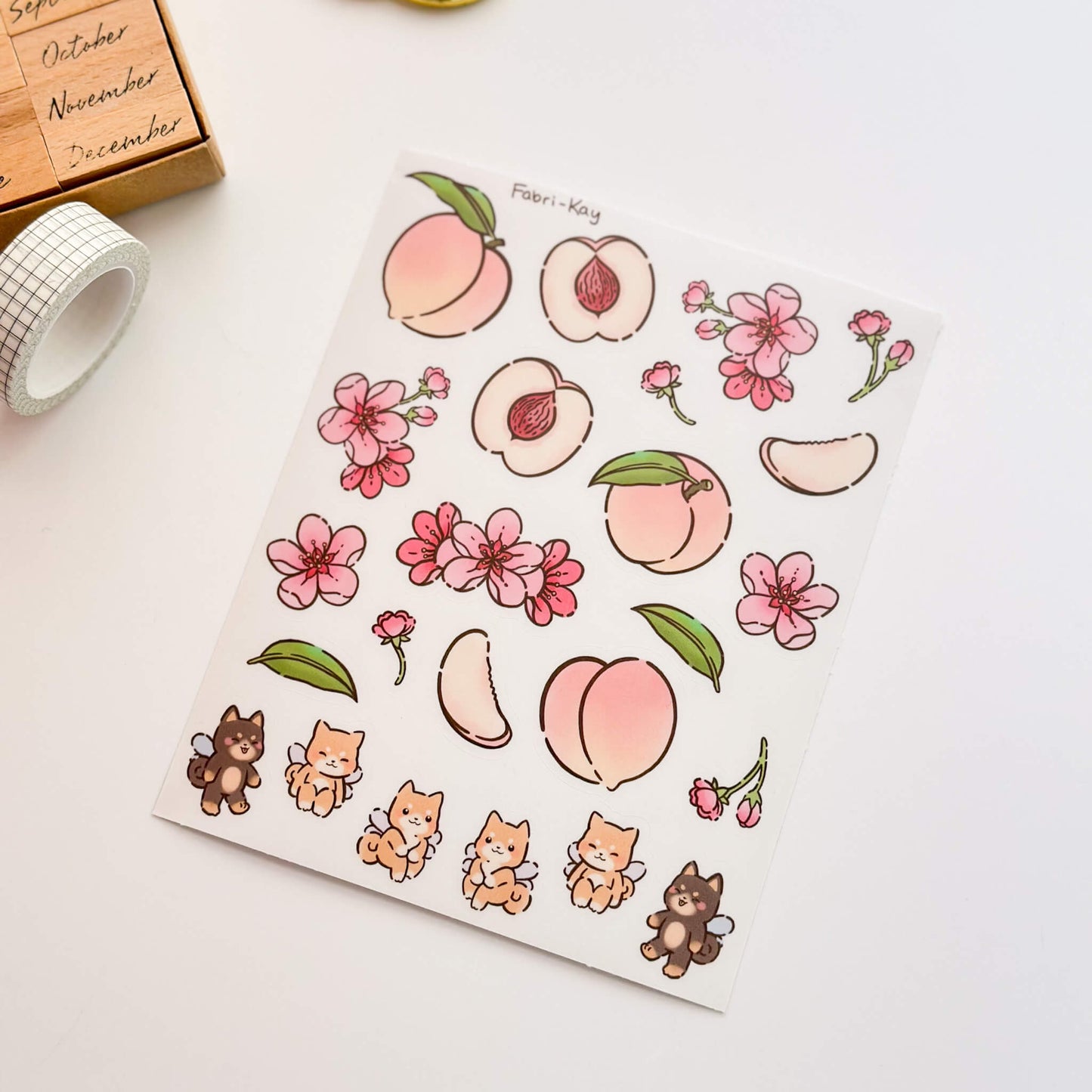 FabriKay Fruit Fairy Vinyl Sticker Sheet - Peaches