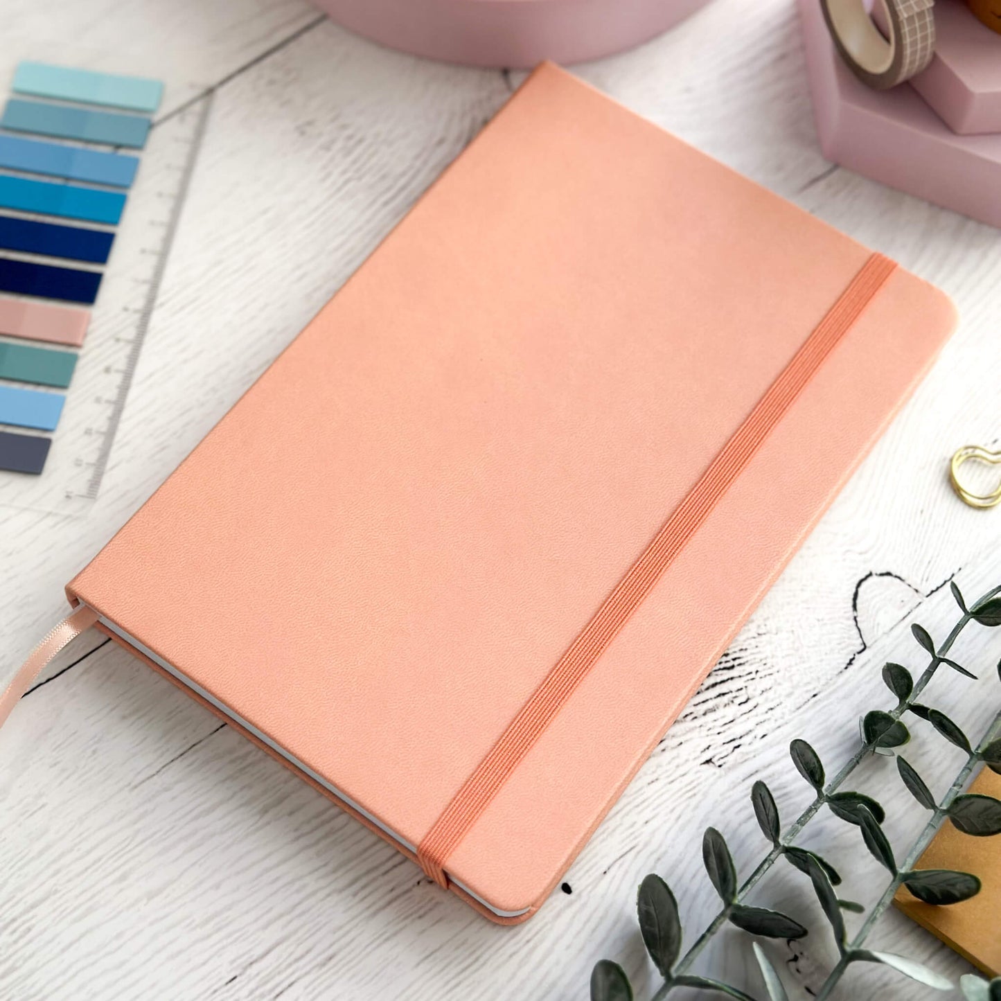 Soft pink PU leather A5 dotted journal