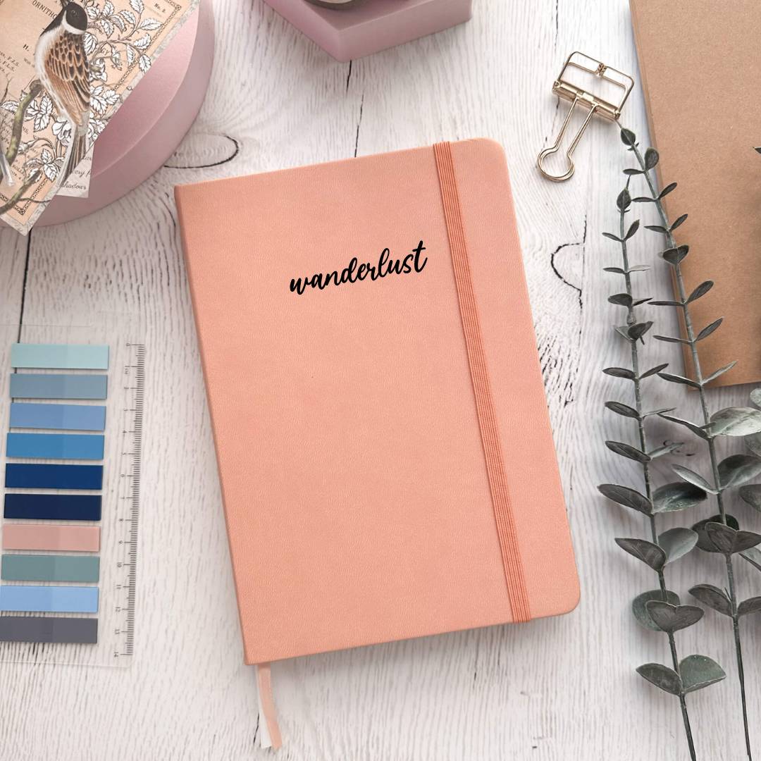 Personalised Soft pink PU leather A5 dotted journal