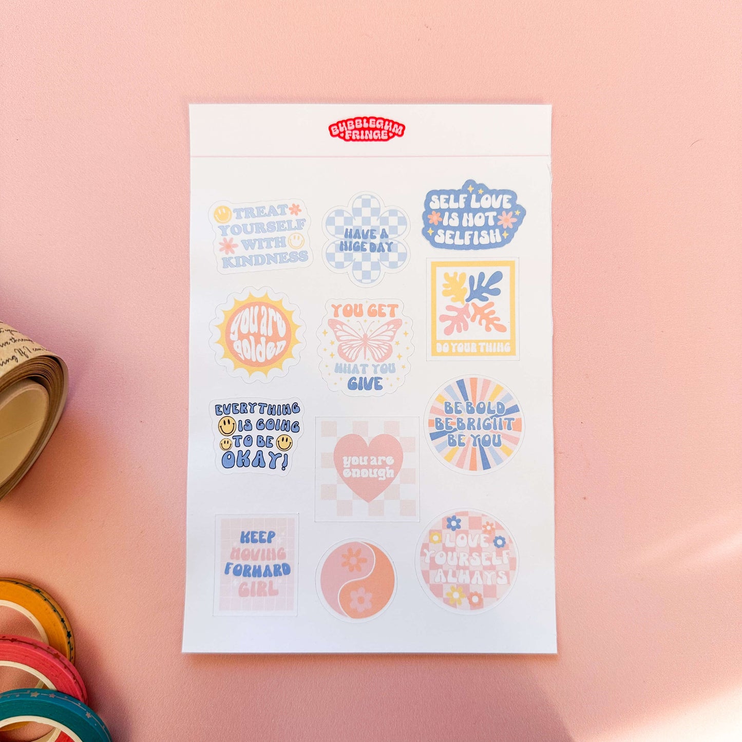 Retro motivations sticker sheet