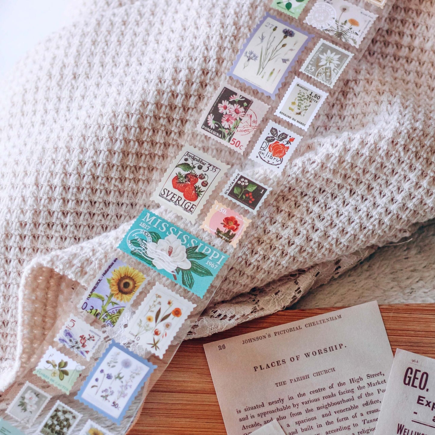 Stamp sticker roll - Flower stamps
