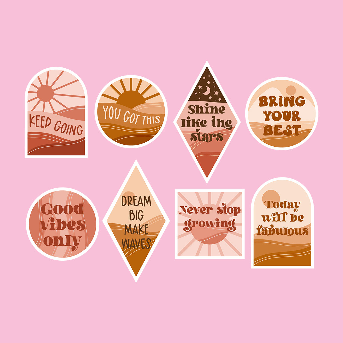 Retro inspirational sticker pack
