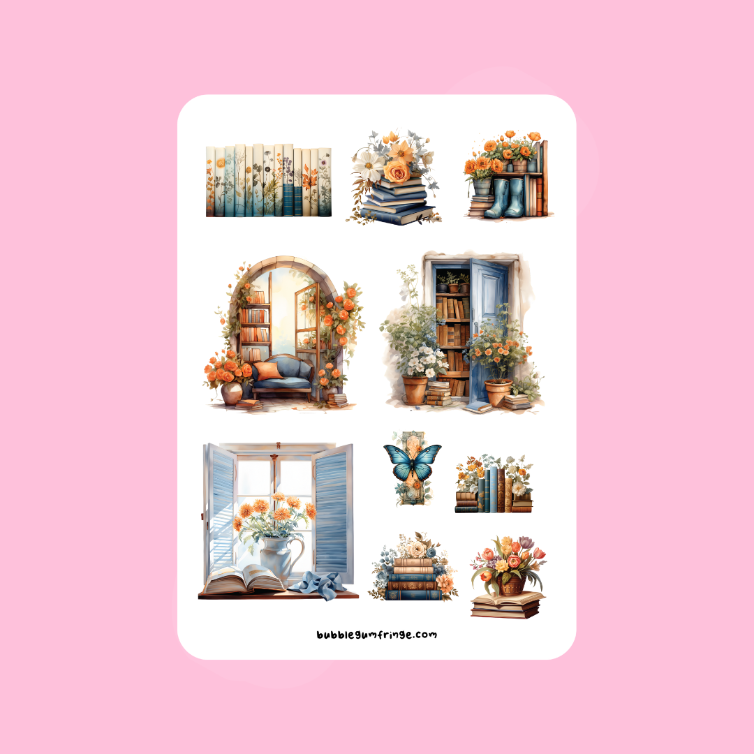 A5 Spring reader sticker sheet set