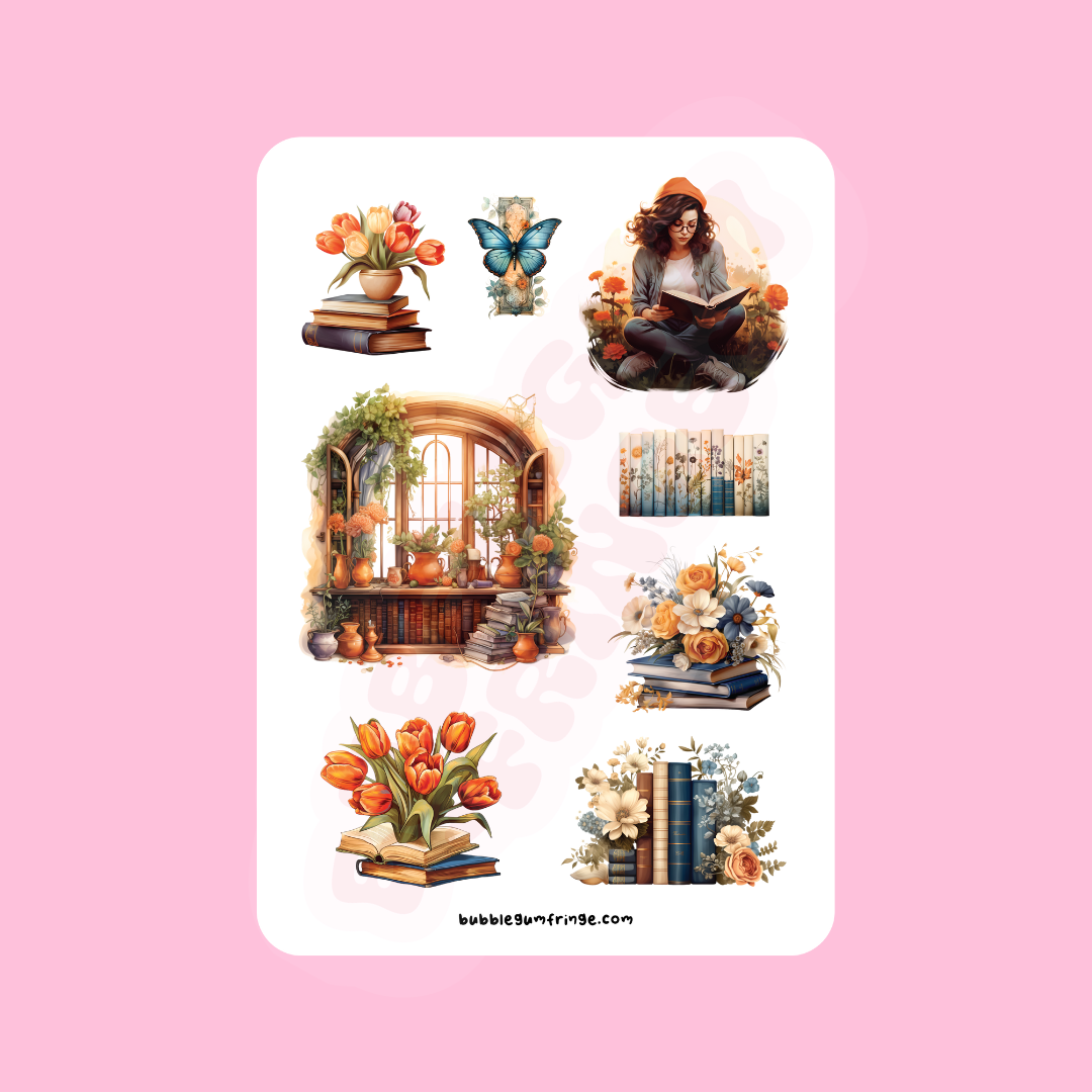 A5 Spring reader sticker sheet set