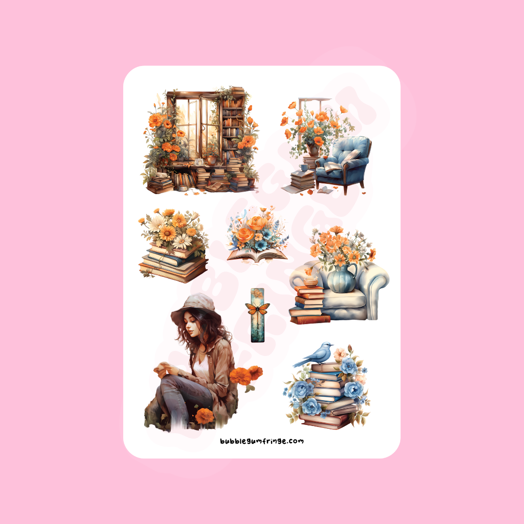 A5 Spring reader sticker sheet set