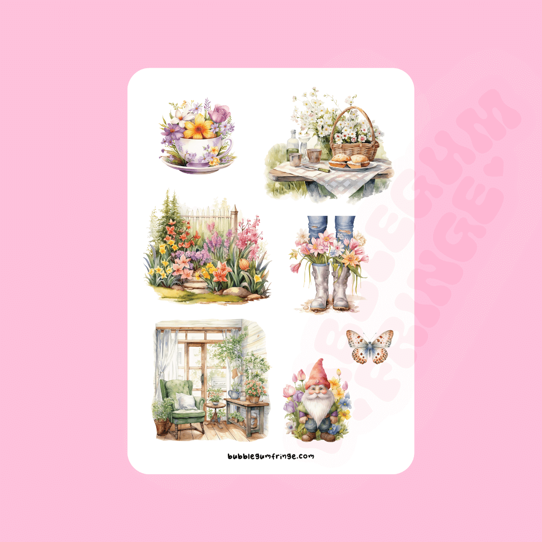 A5 Spring sticker sheet set