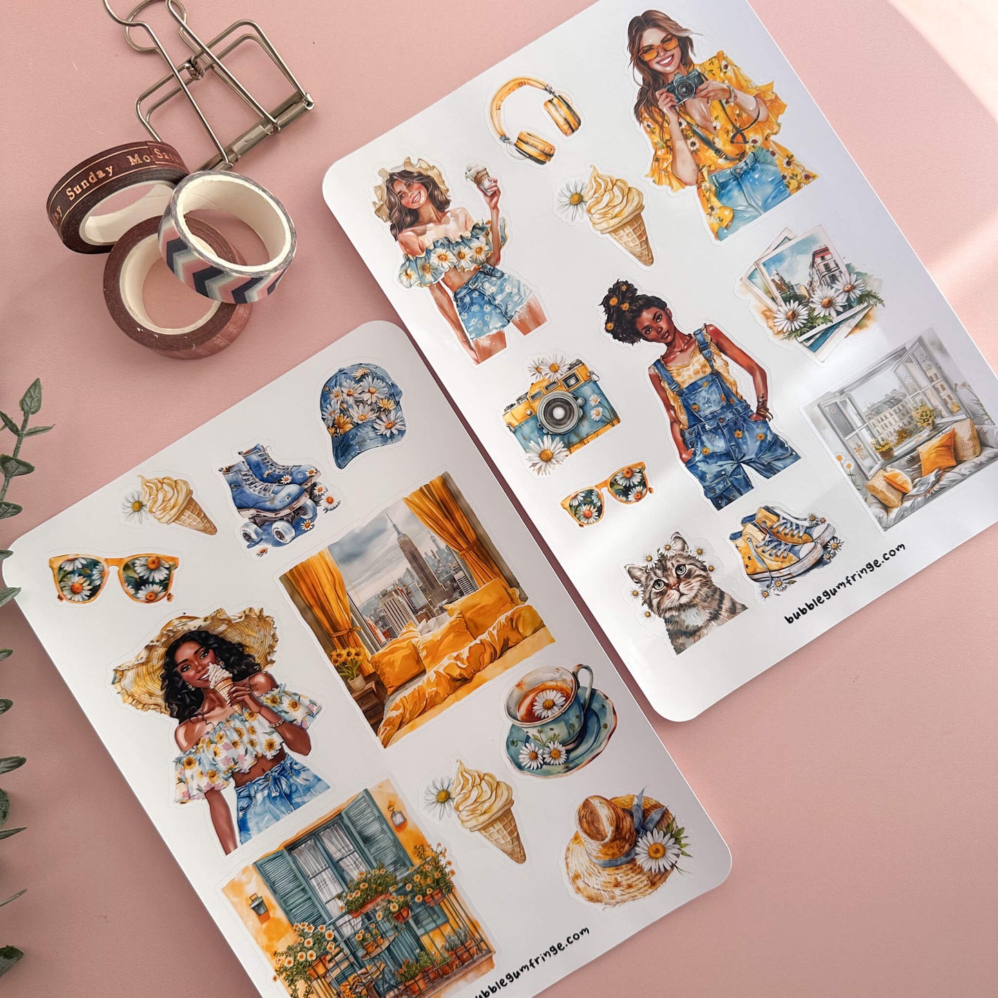 Summer city sticker sheets