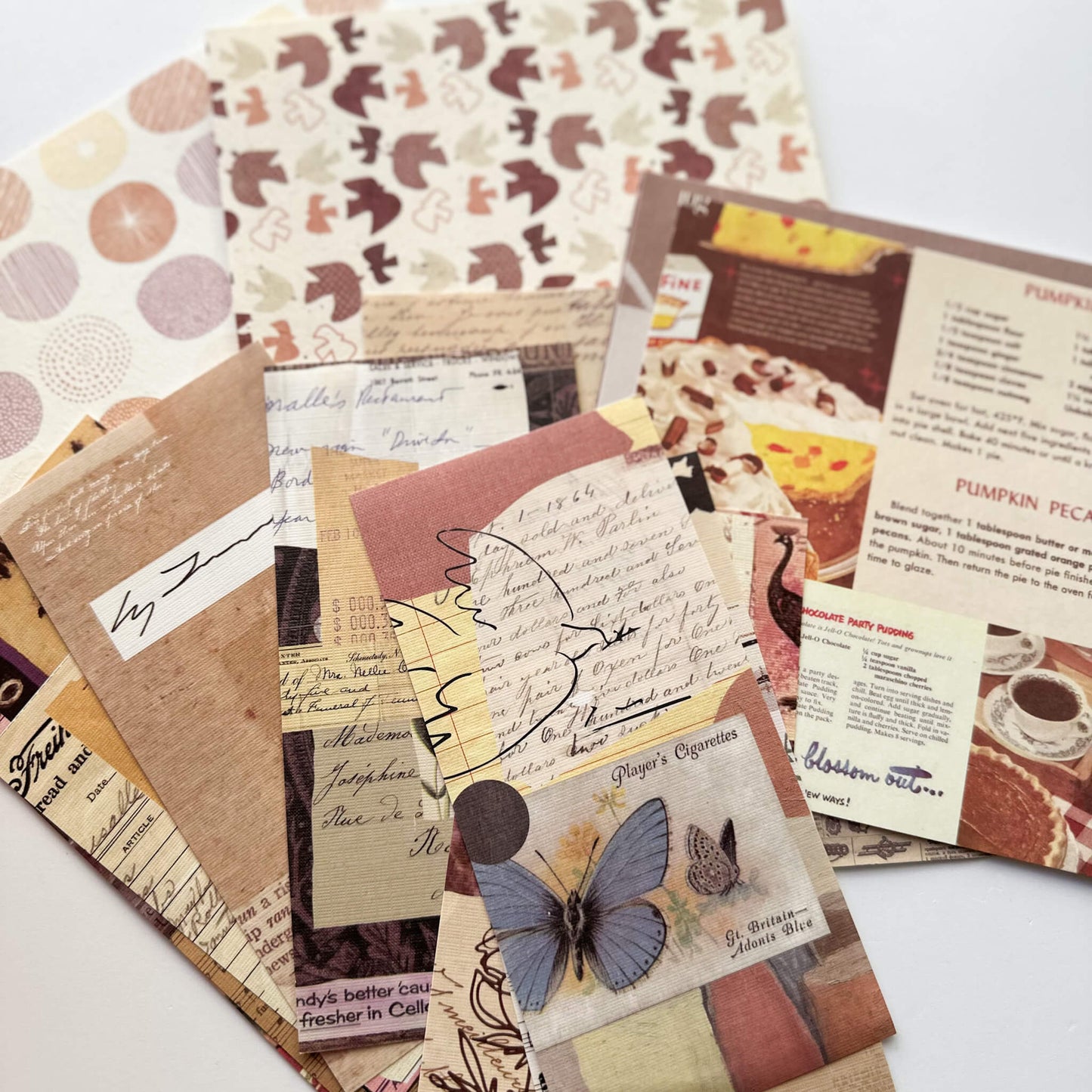 Vintage brown A6 Journal & ephemera bundle