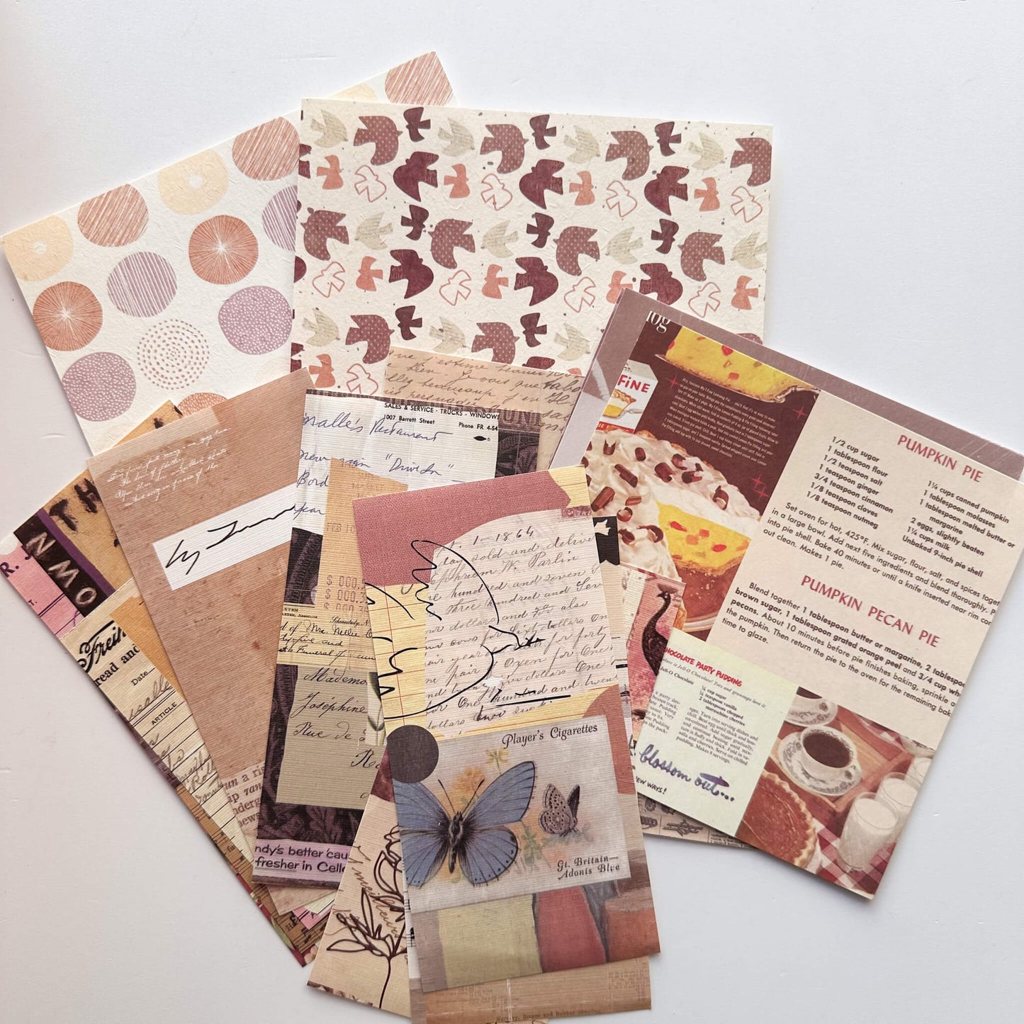 Vintage brown A6 Journal & ephemera bundle